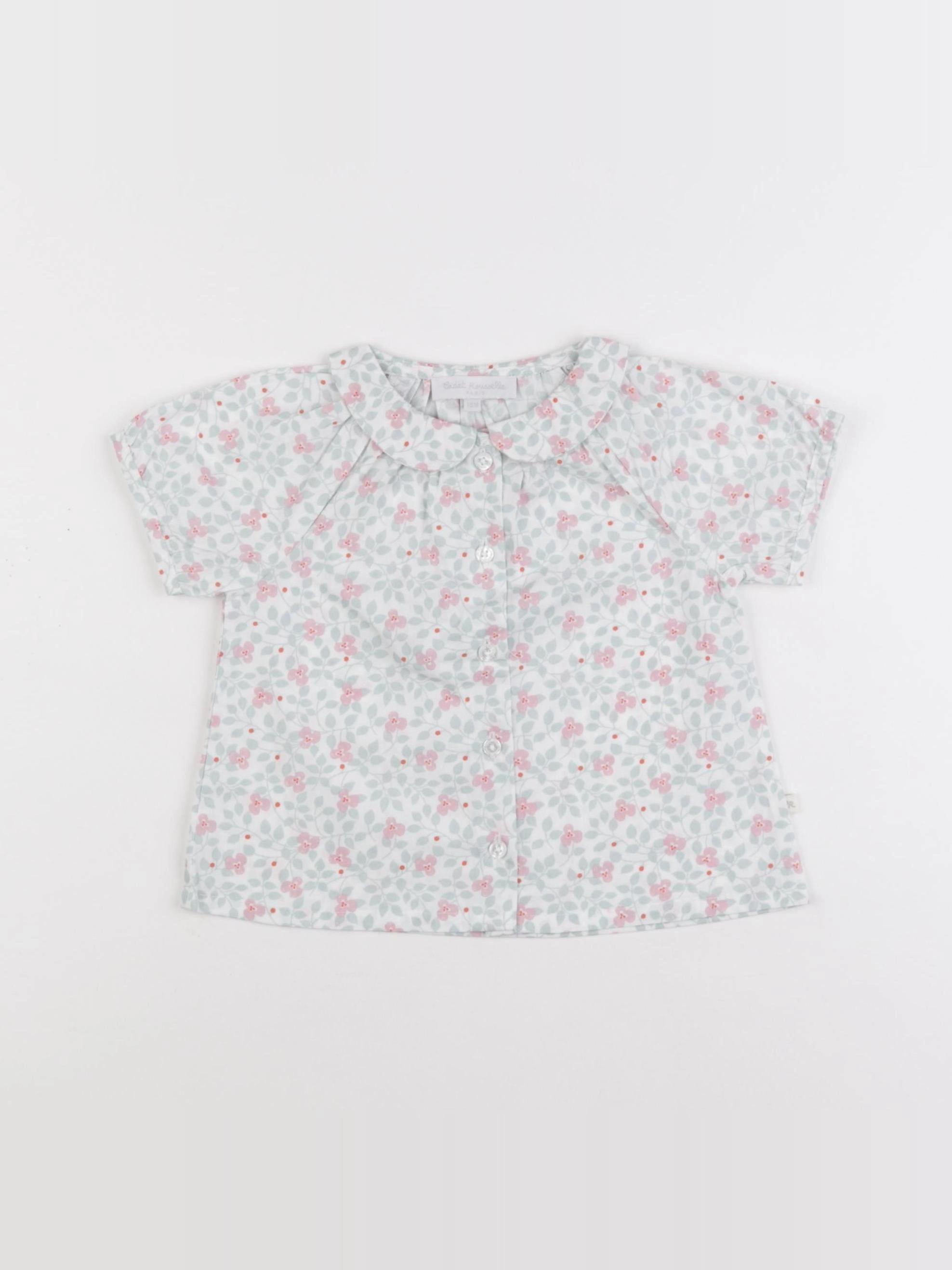 Cadet Rousselle - blouse vert, rose - 18 mois