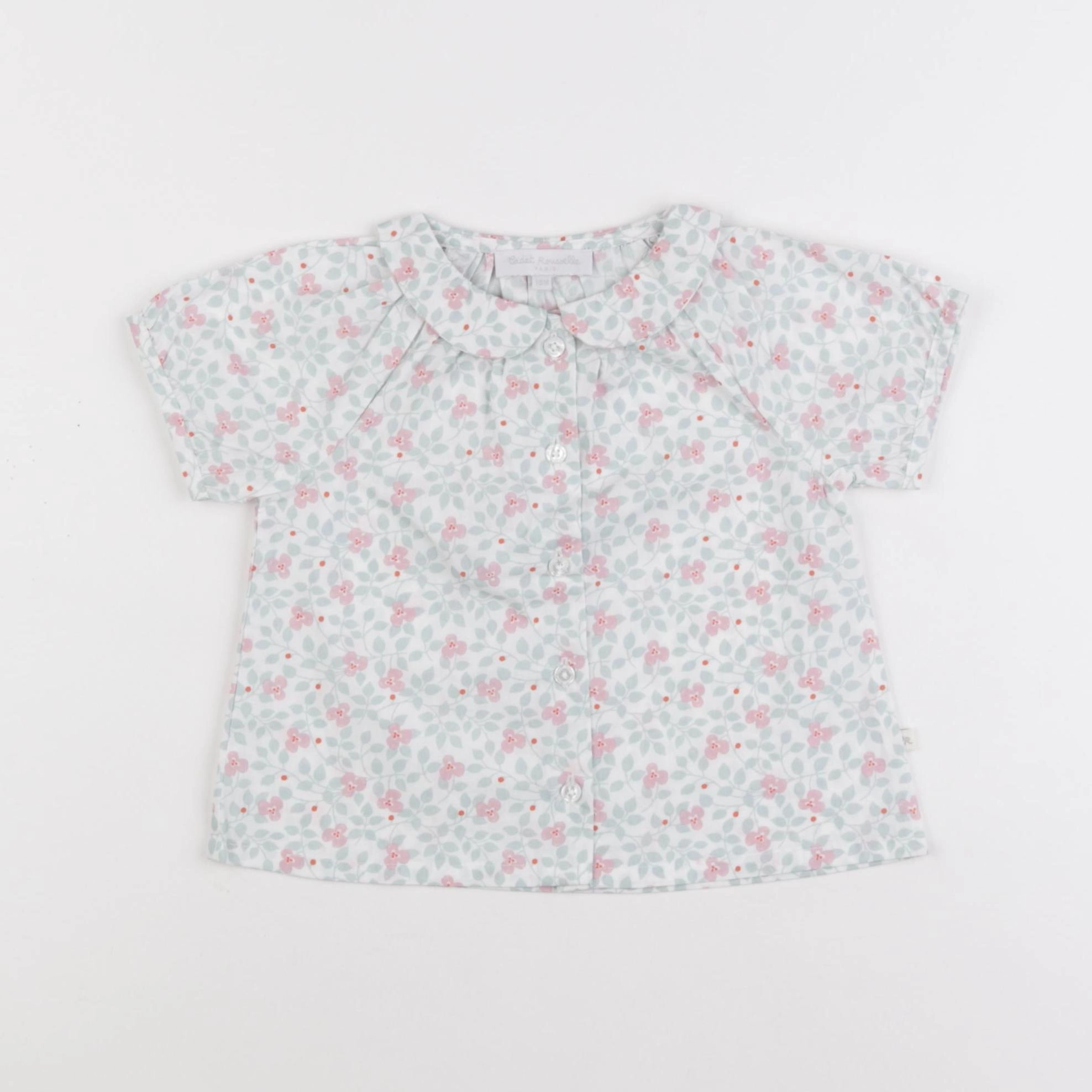 Cadet Rousselle - blouse vert, rose - 18 mois