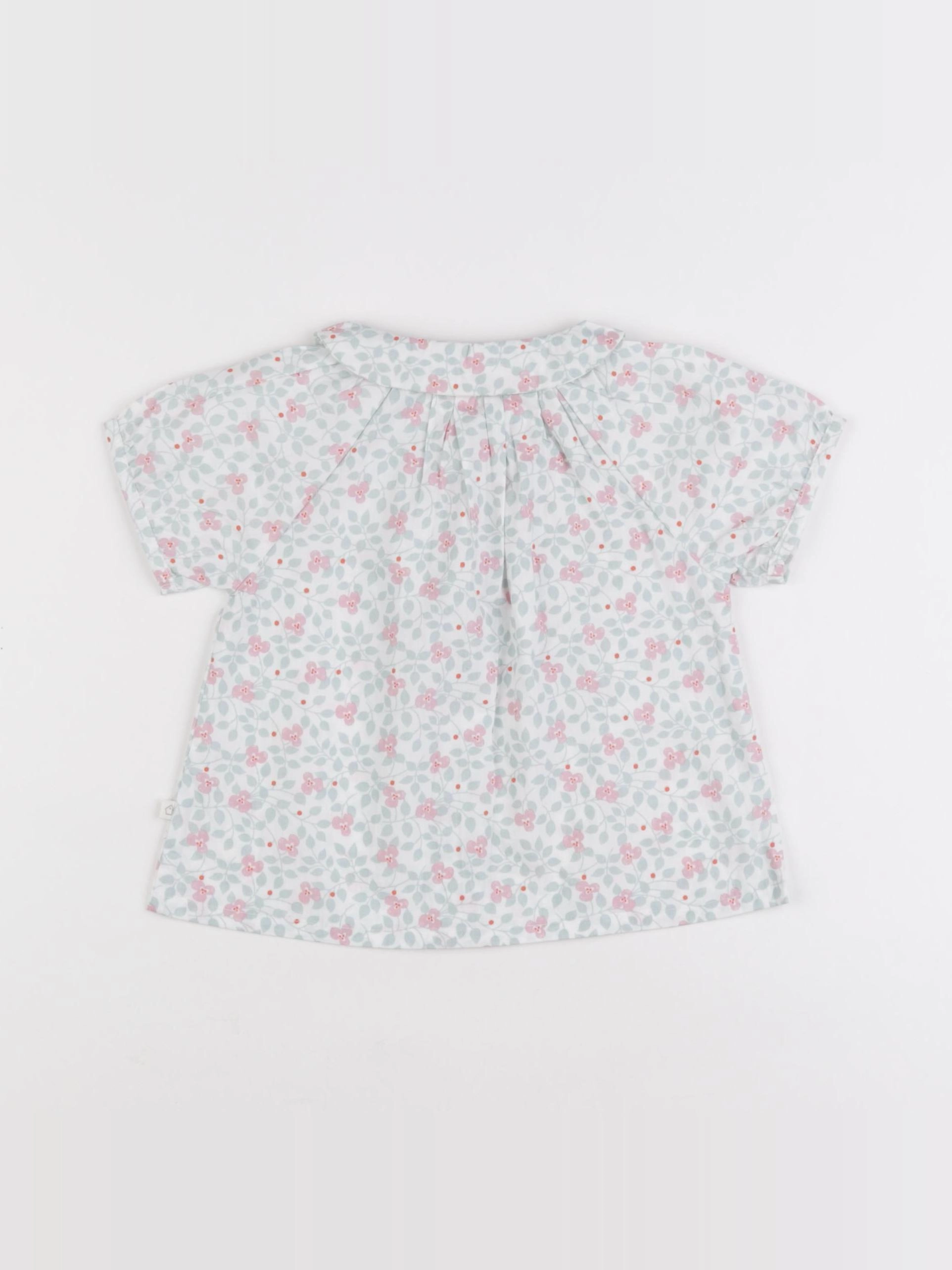 Cadet Rousselle - blouse vert, rose - 18 mois