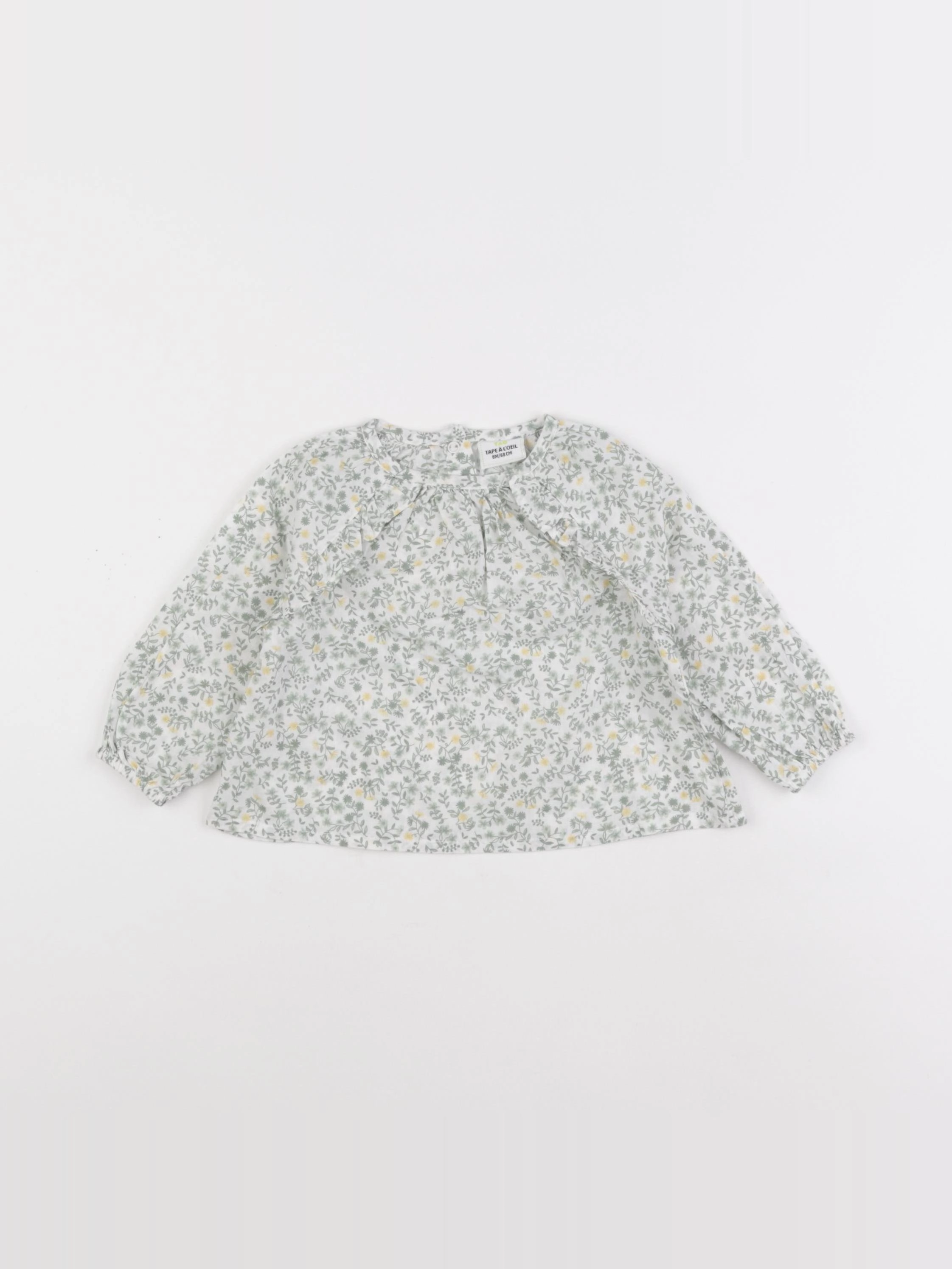 Tape à l'oeil - blouse blanc, vert - 6 mois