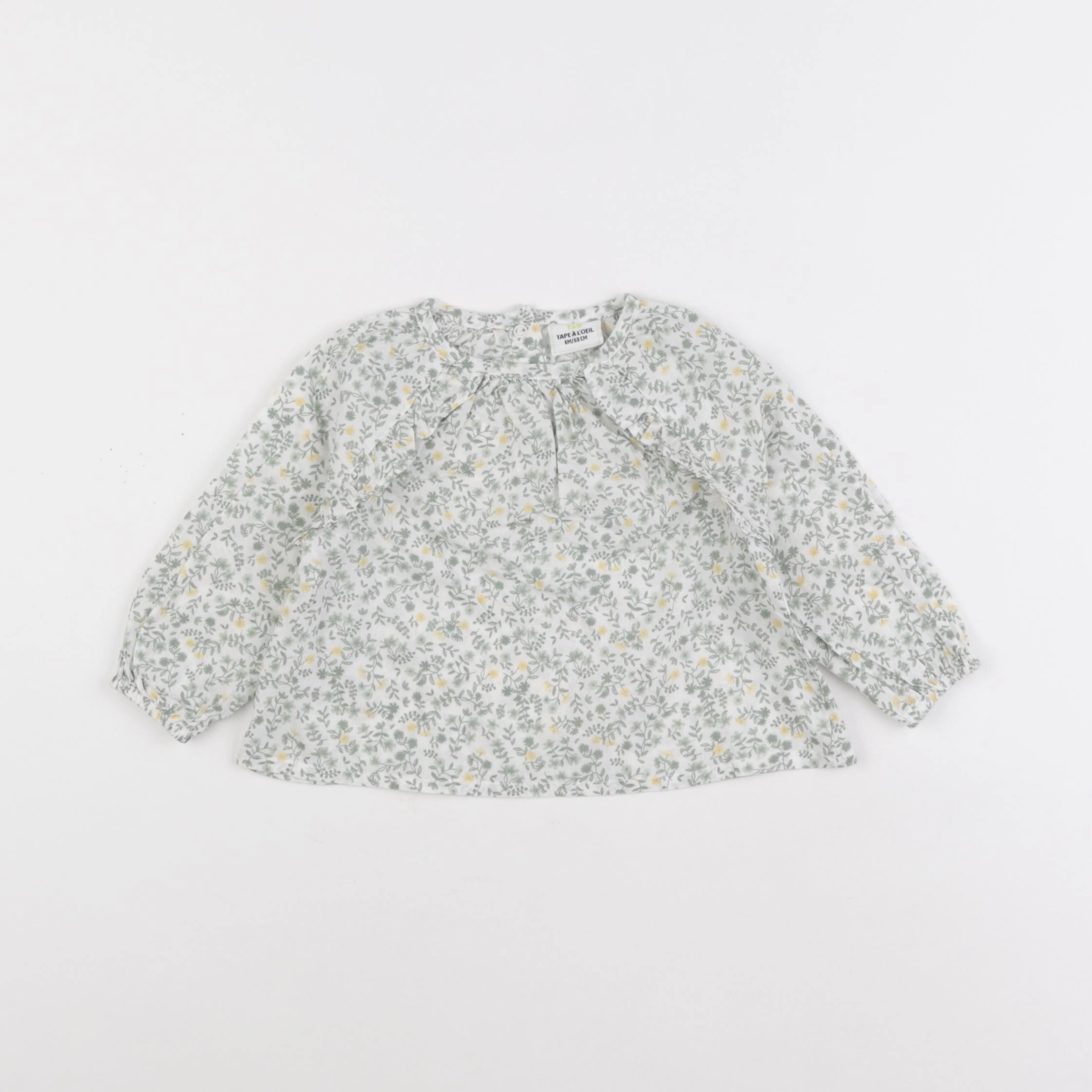 Tape à l'oeil - blouse blanc, vert - 6 mois