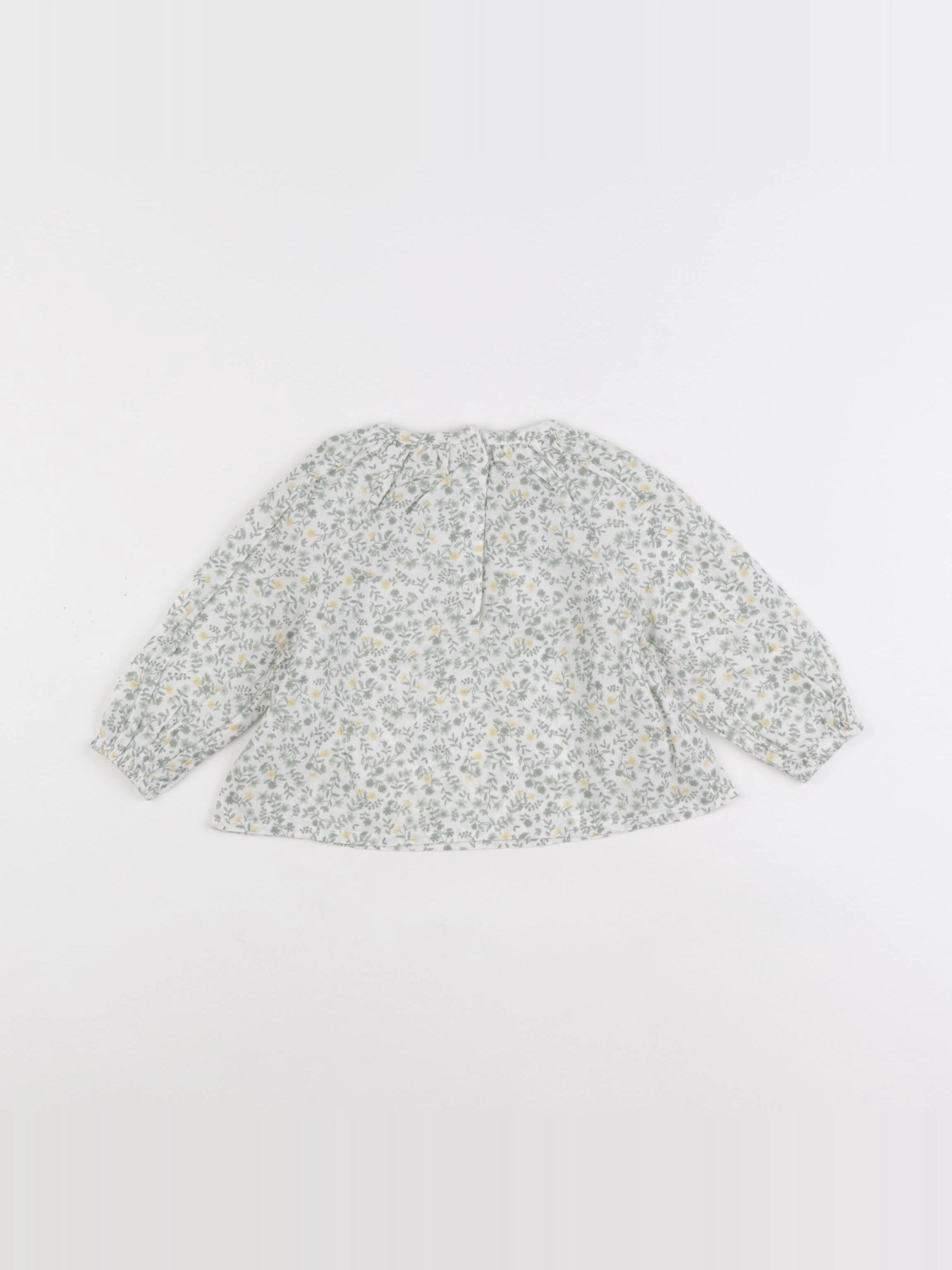 Tape à l'oeil - blouse blanc, vert - 6 mois