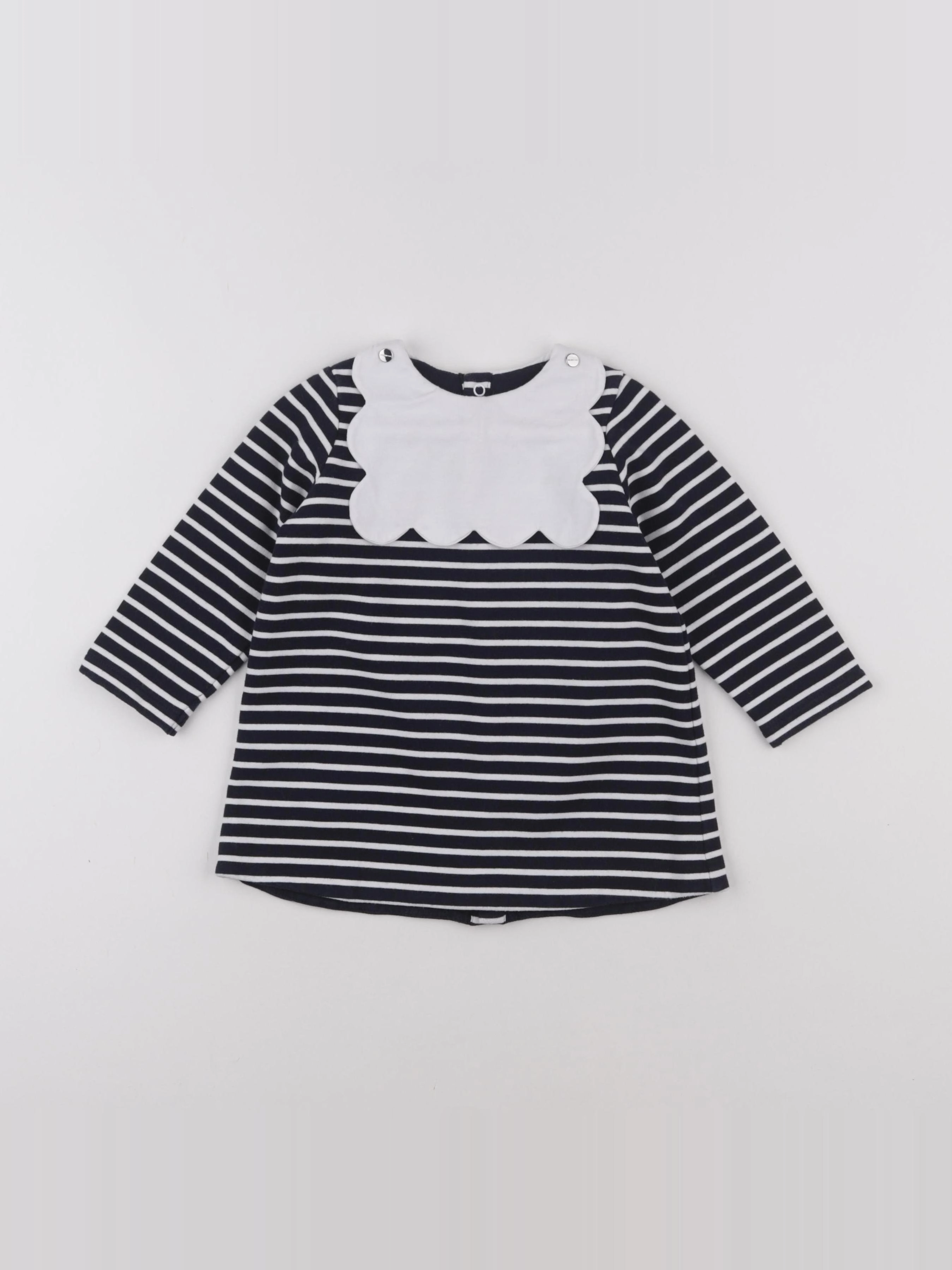 Jacadi - robe blanc, noir - 18 mois