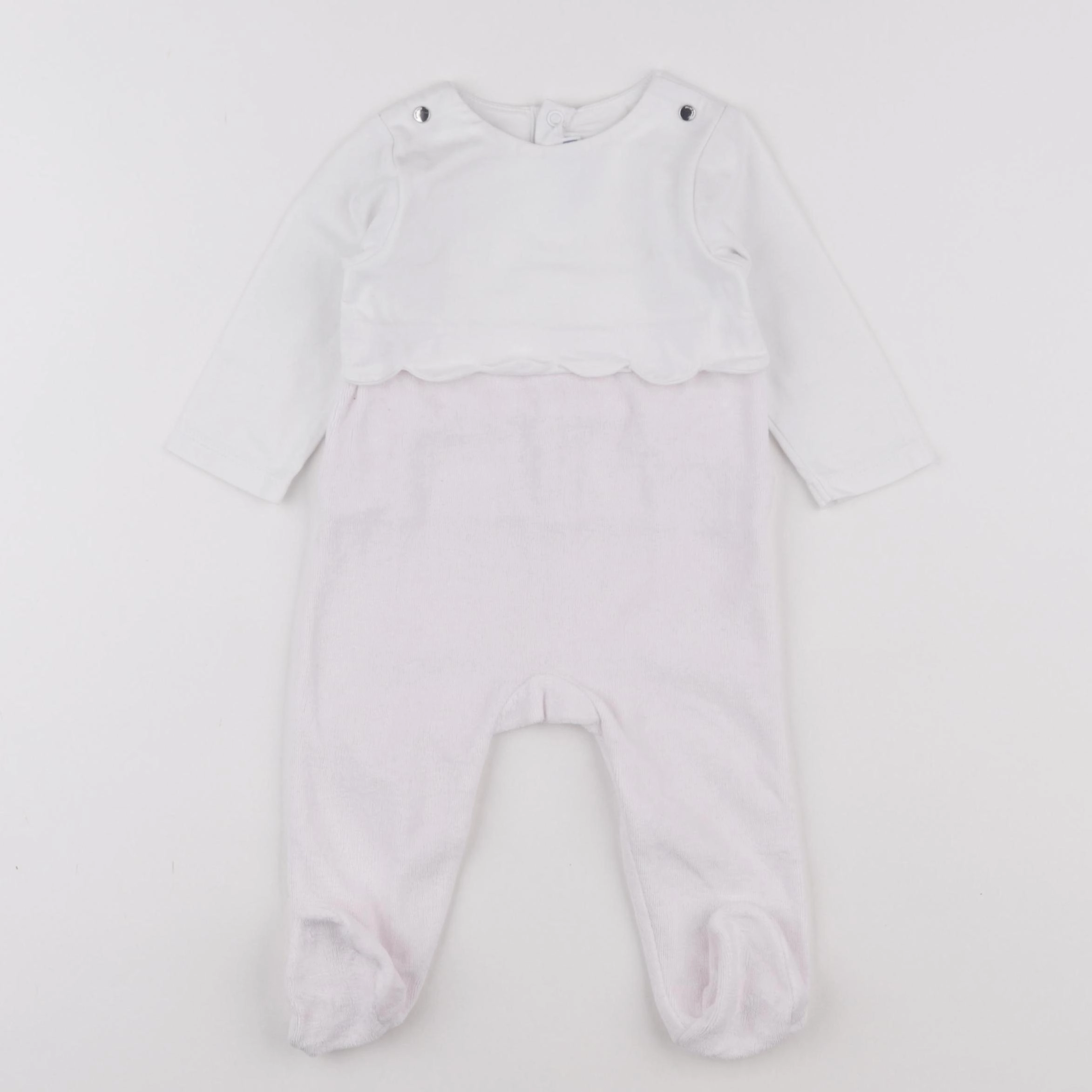 Jacadi - pyjama velours blanc, rose - 6 mois