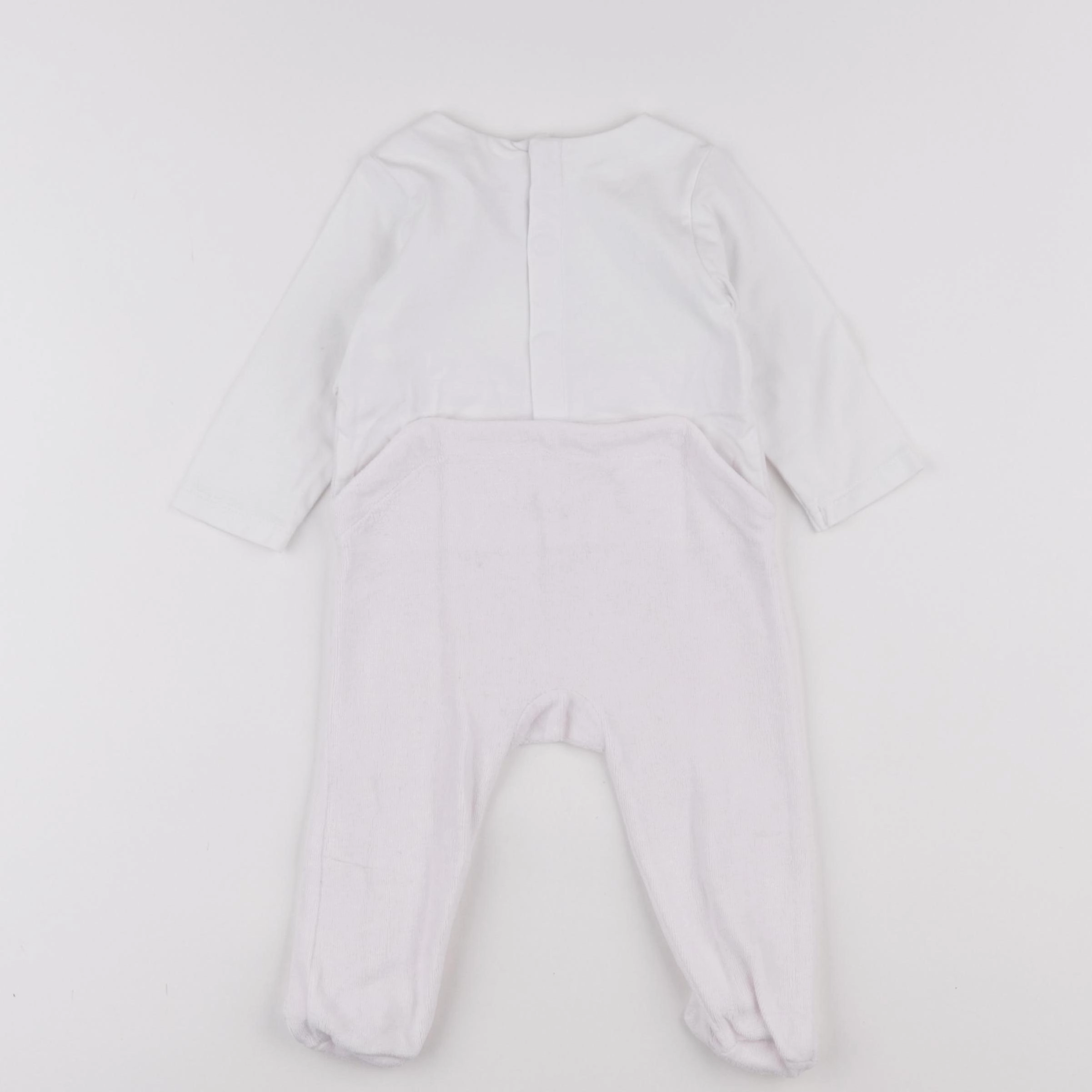 Jacadi - pyjama velours blanc, rose - 6 mois