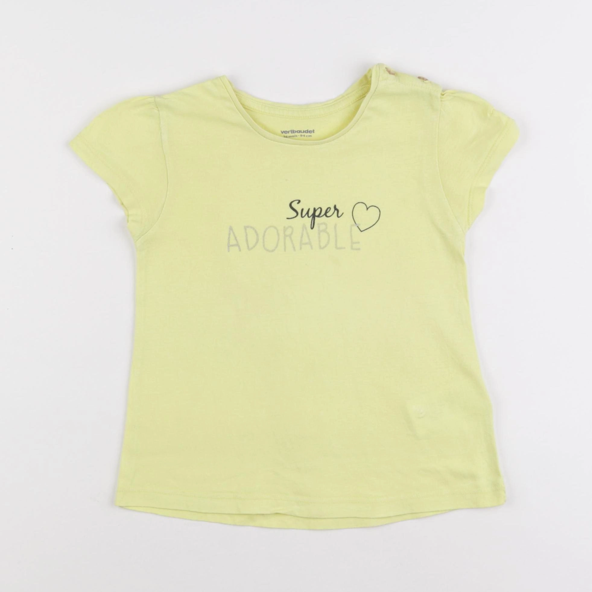 Vertbaudet - tee-shirt jaune - 3 ans