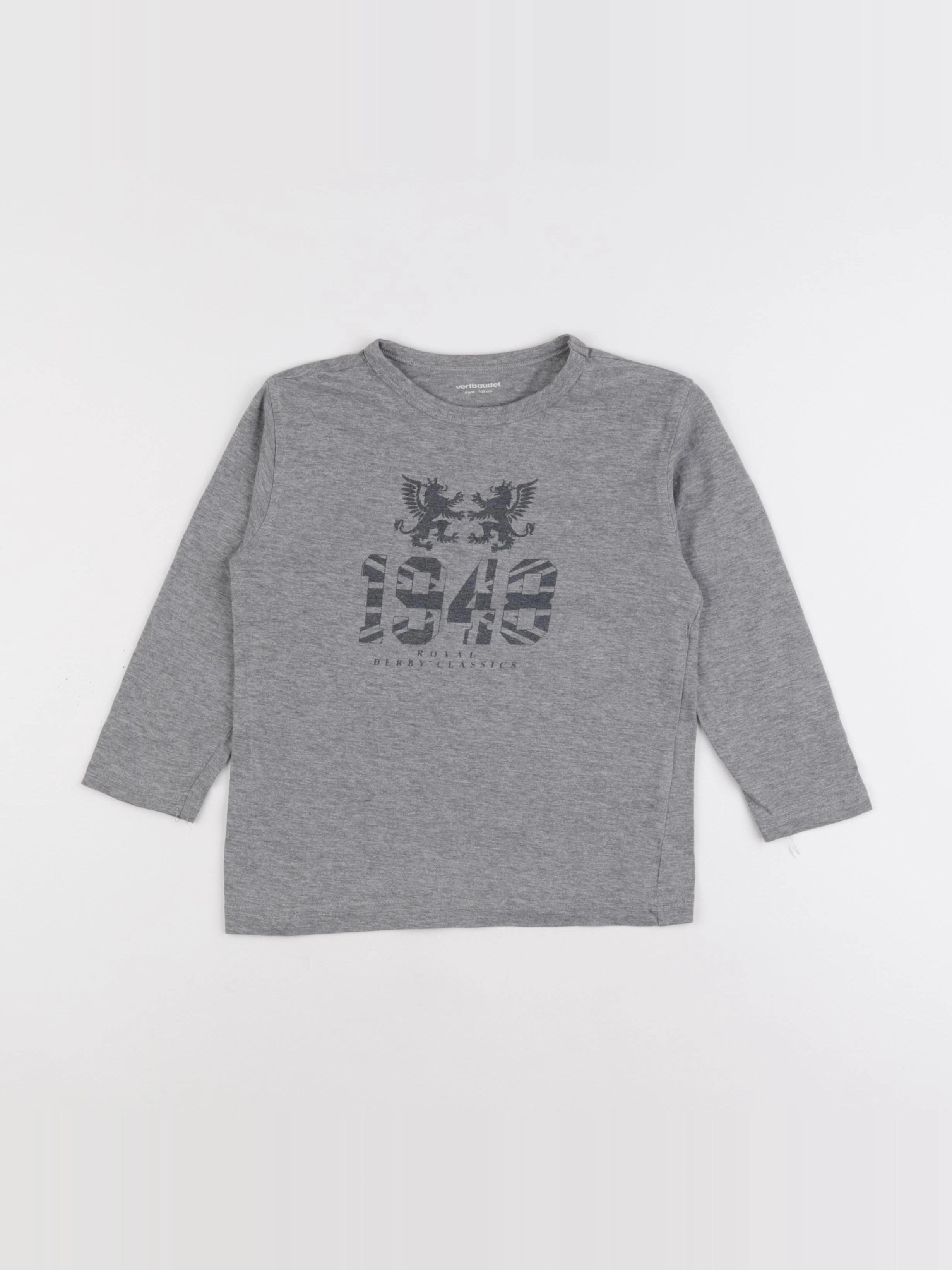 Vertbaudet - tee-shirt gris - 4 ans