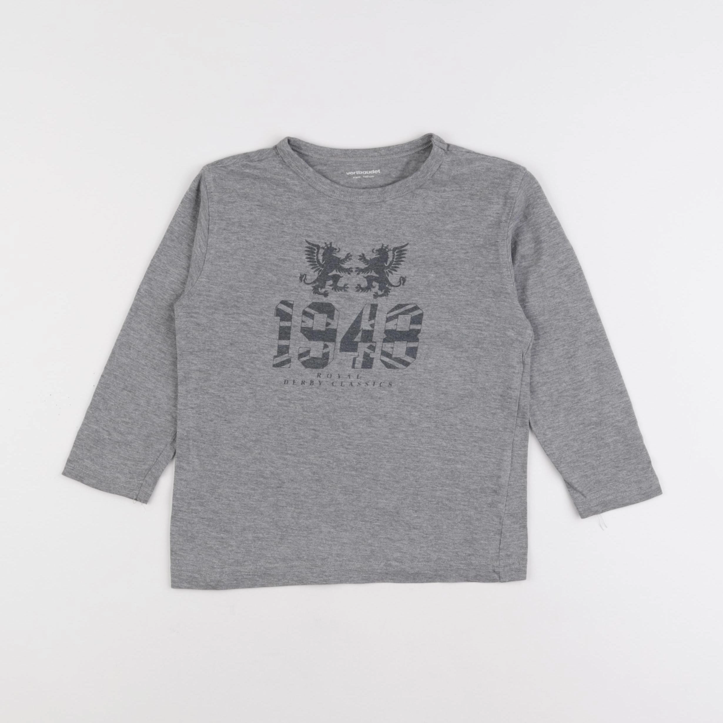 Vertbaudet - tee-shirt gris - 4 ans
