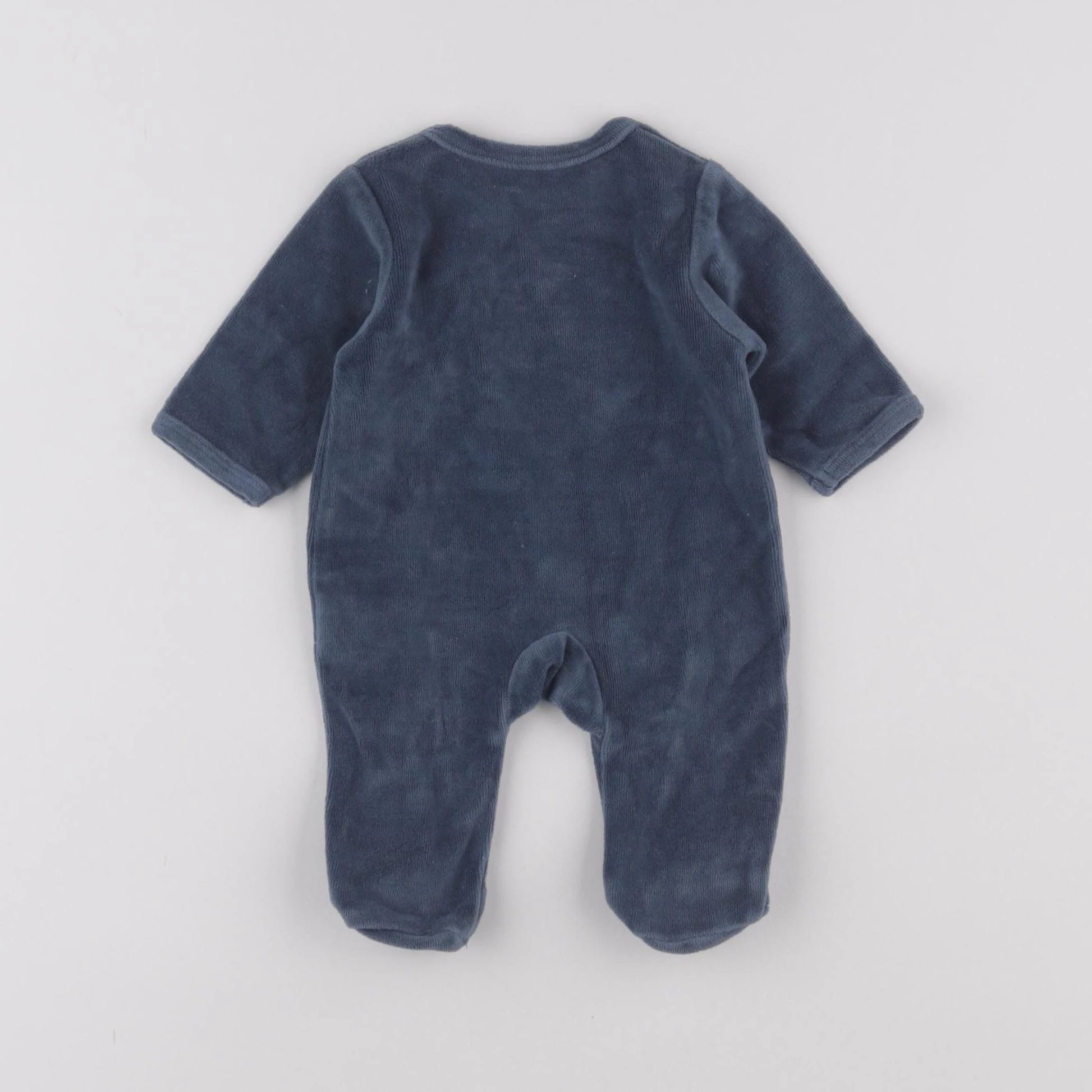 Vertbaudet - pyjama velours bleu - 0 mois