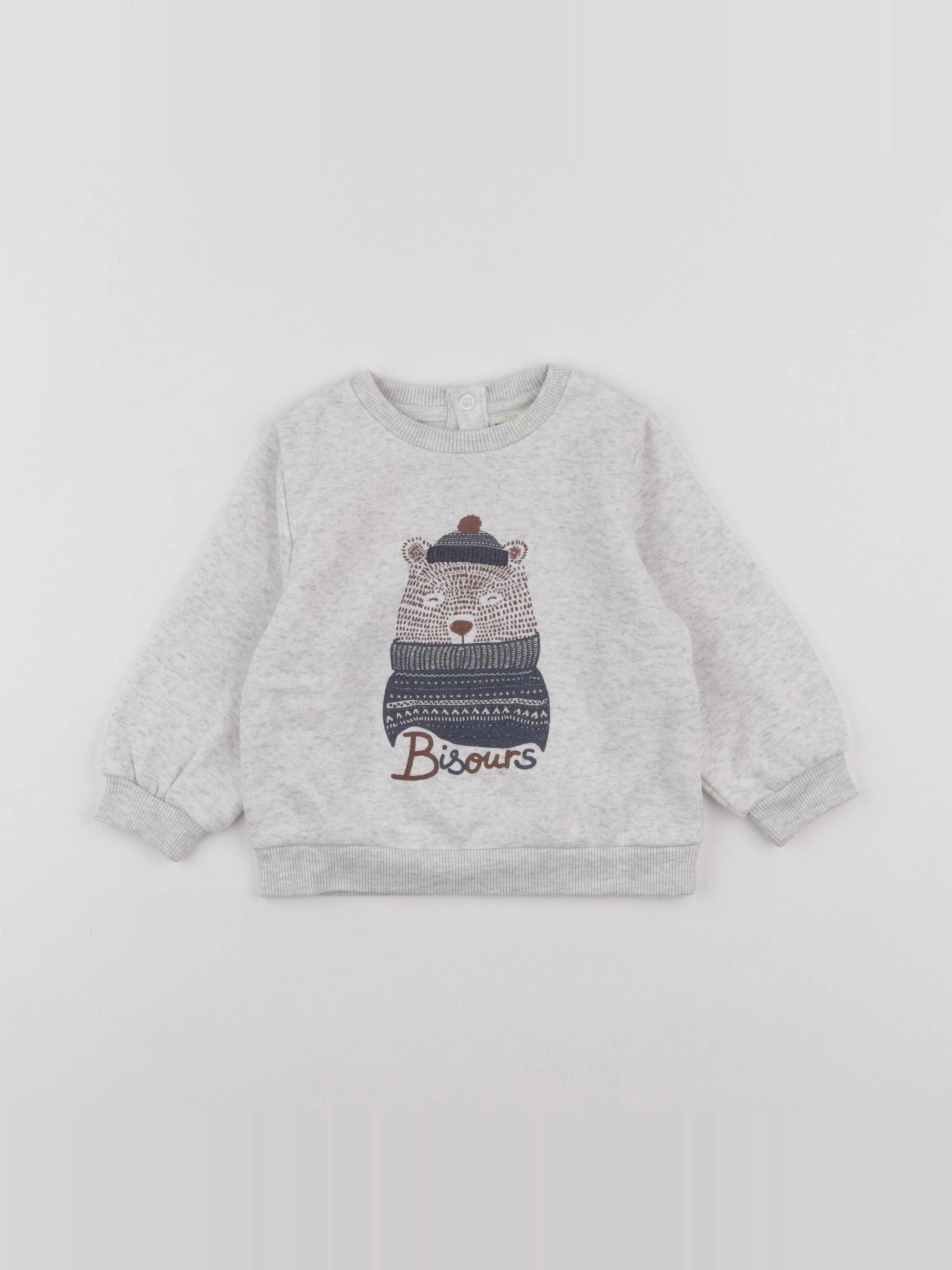 Tape à l'oeil - sweat gris - 18 mois