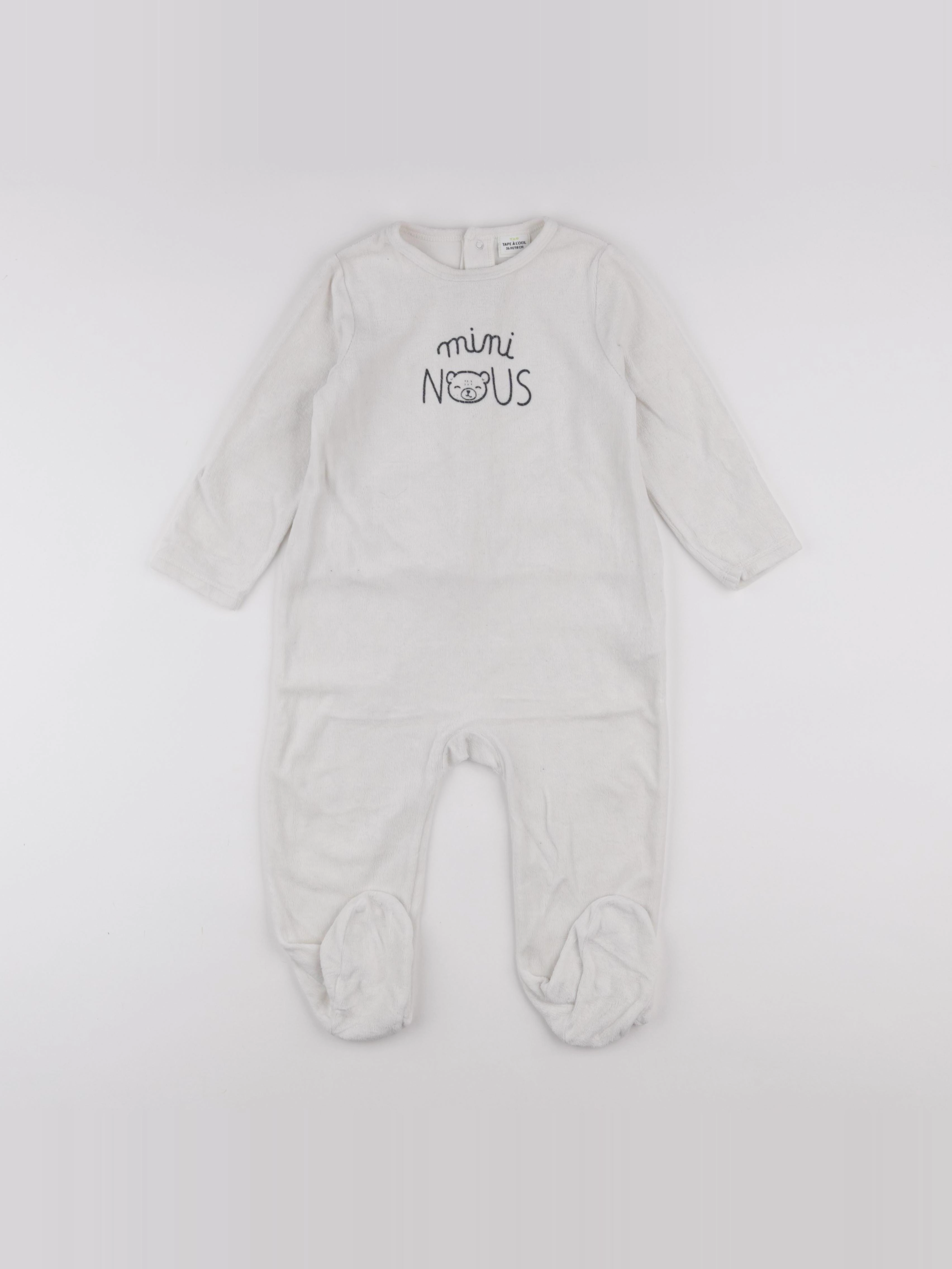Tape à l'oeil - pyjama velours blanc - 3 ans