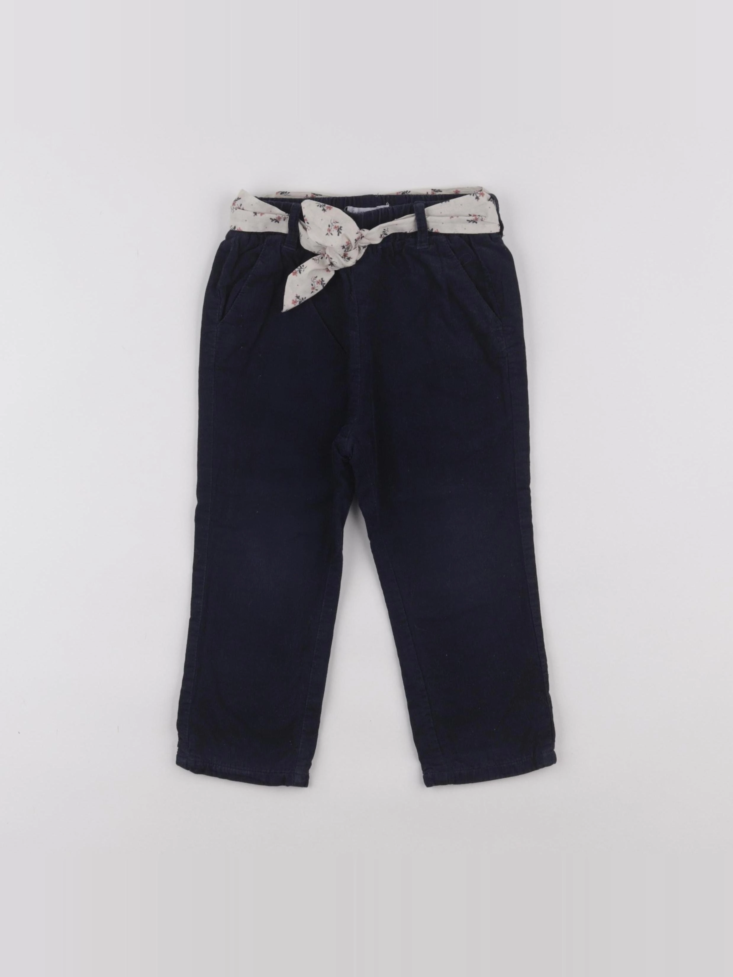 Vertbaudet - pantalon doublé bleu - 24 mois