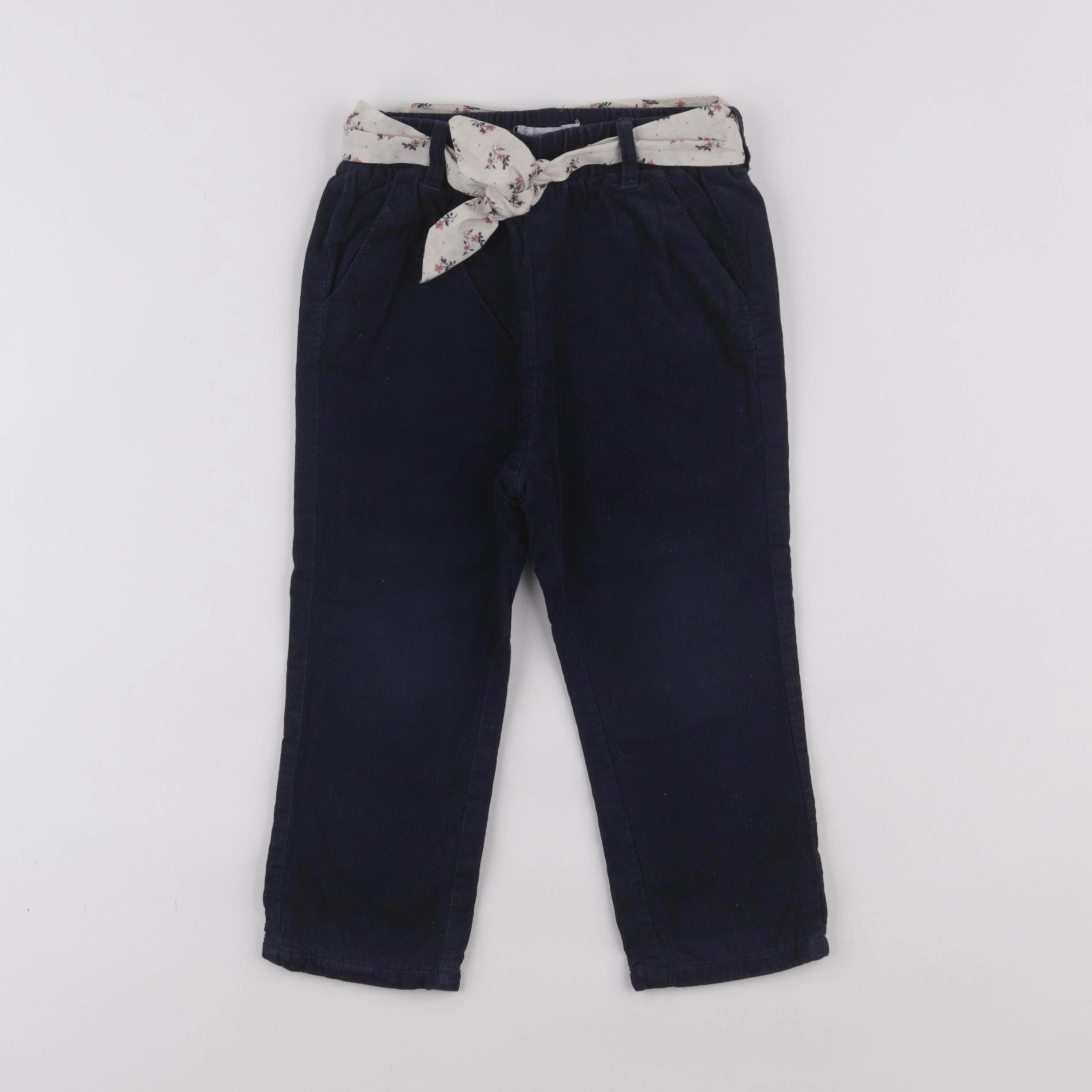 Vertbaudet - pantalon doublé bleu - 24 mois