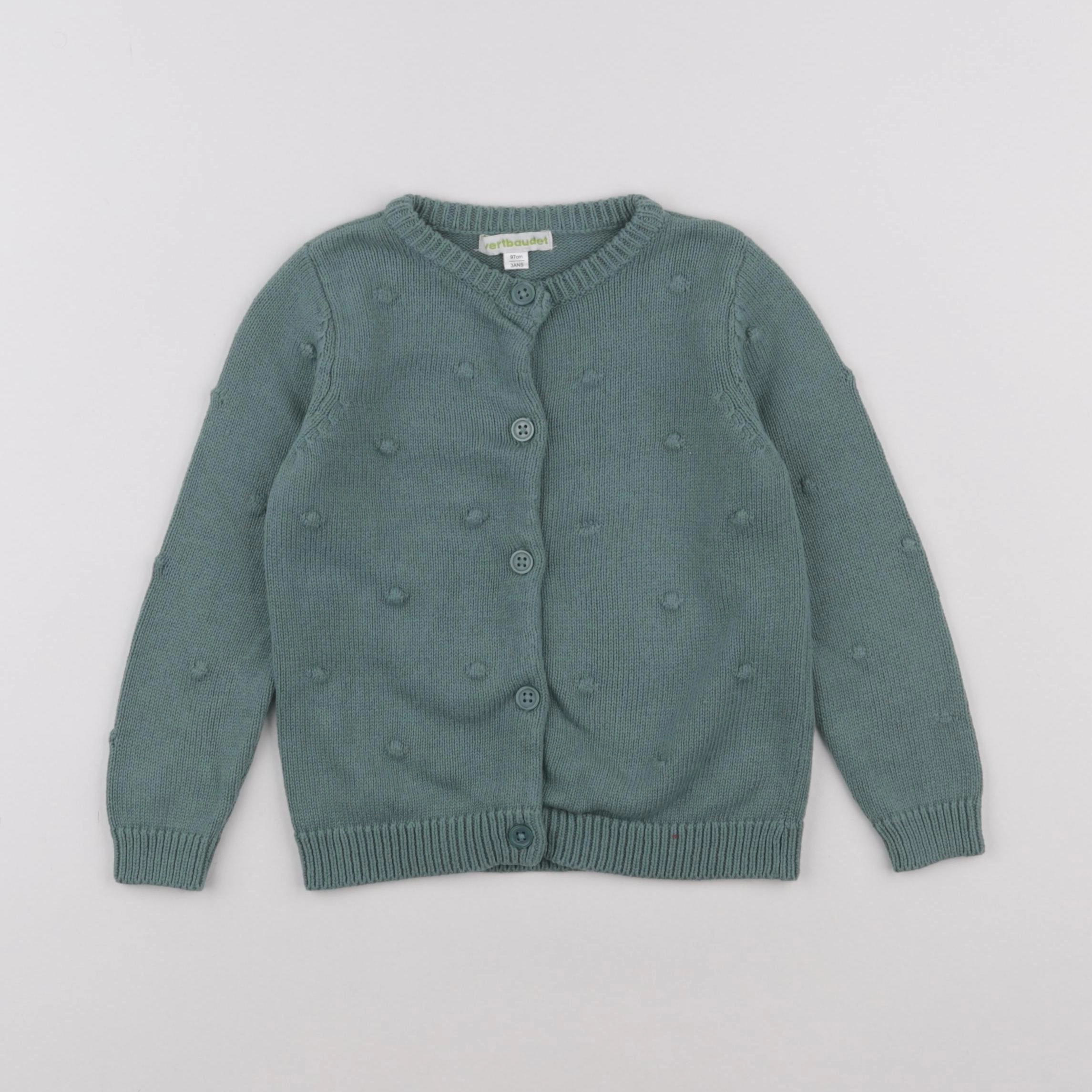 Vertbaudet - gilet vert - 3 ans