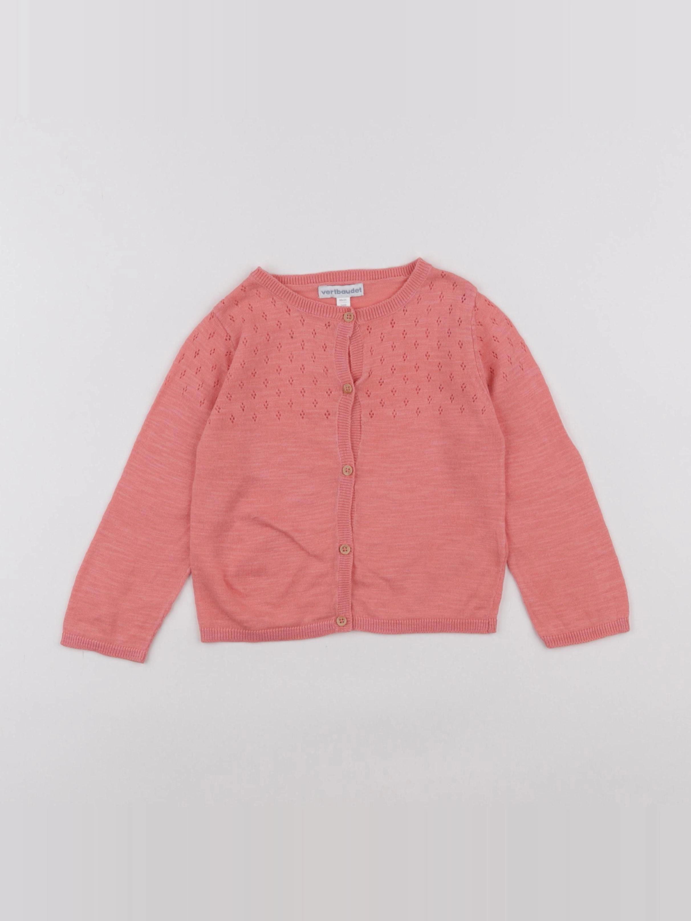 Vertbaudet - gilet rose - 24 mois