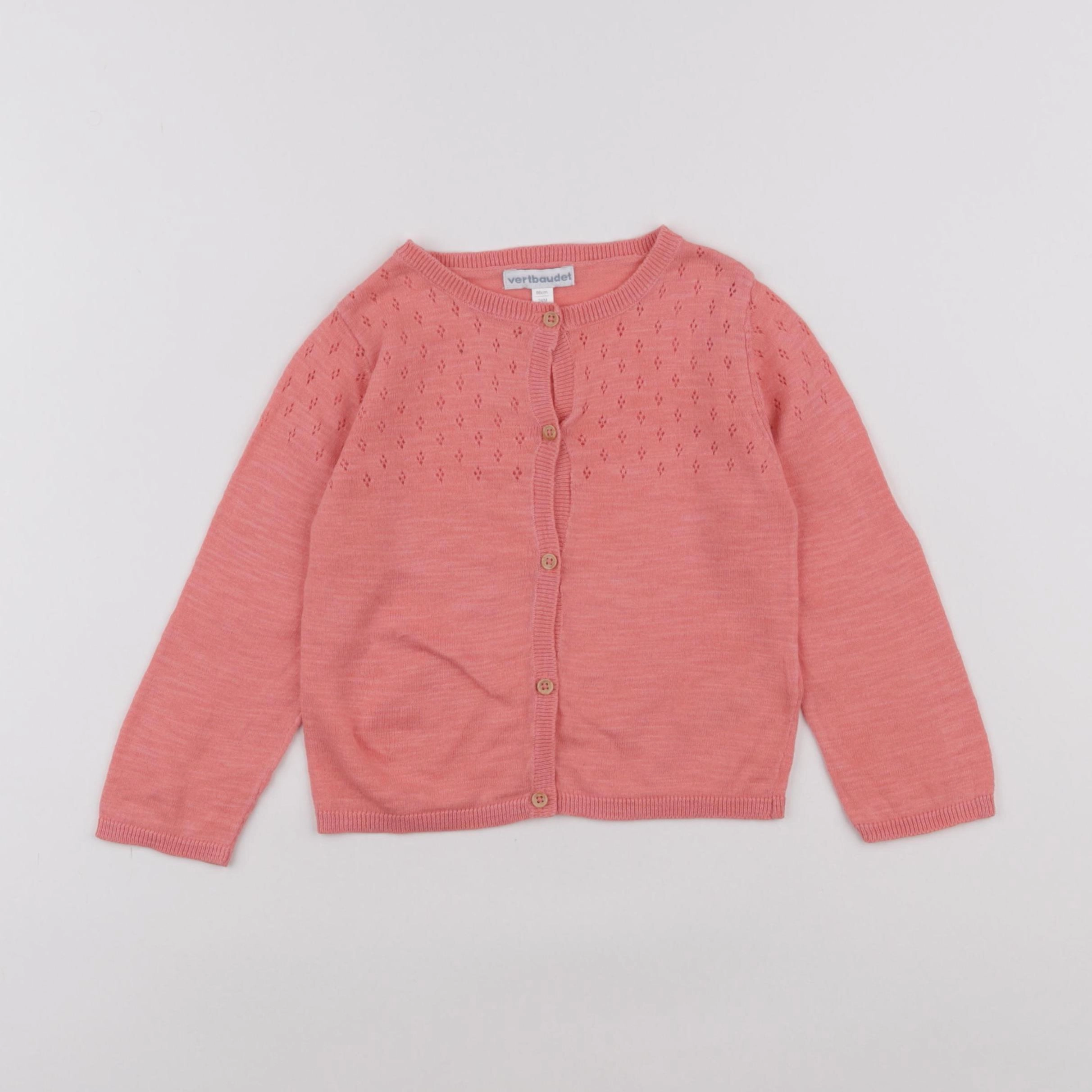 Vertbaudet - gilet rose - 24 mois