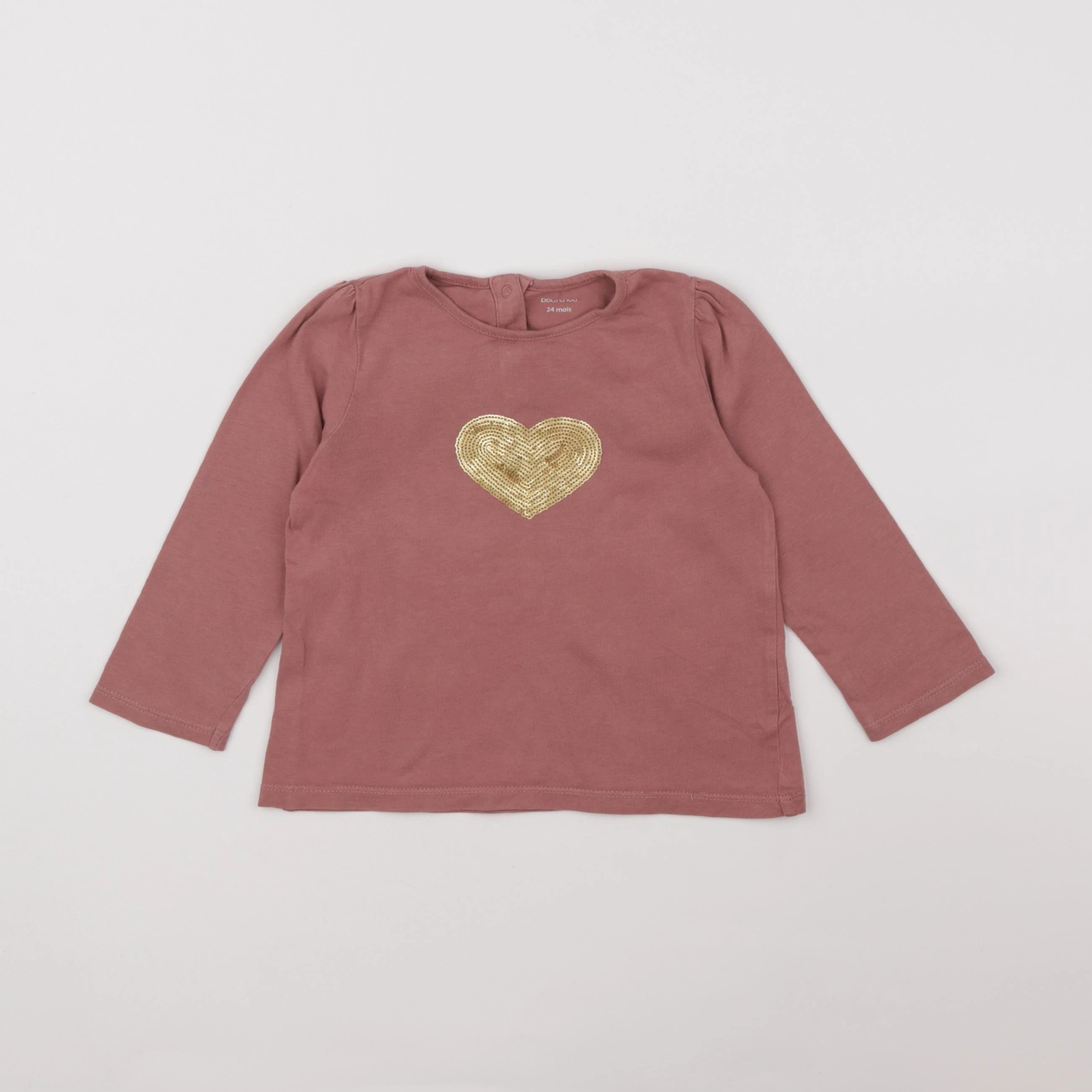 Boutchou - tee-shirt rose - 2 ans