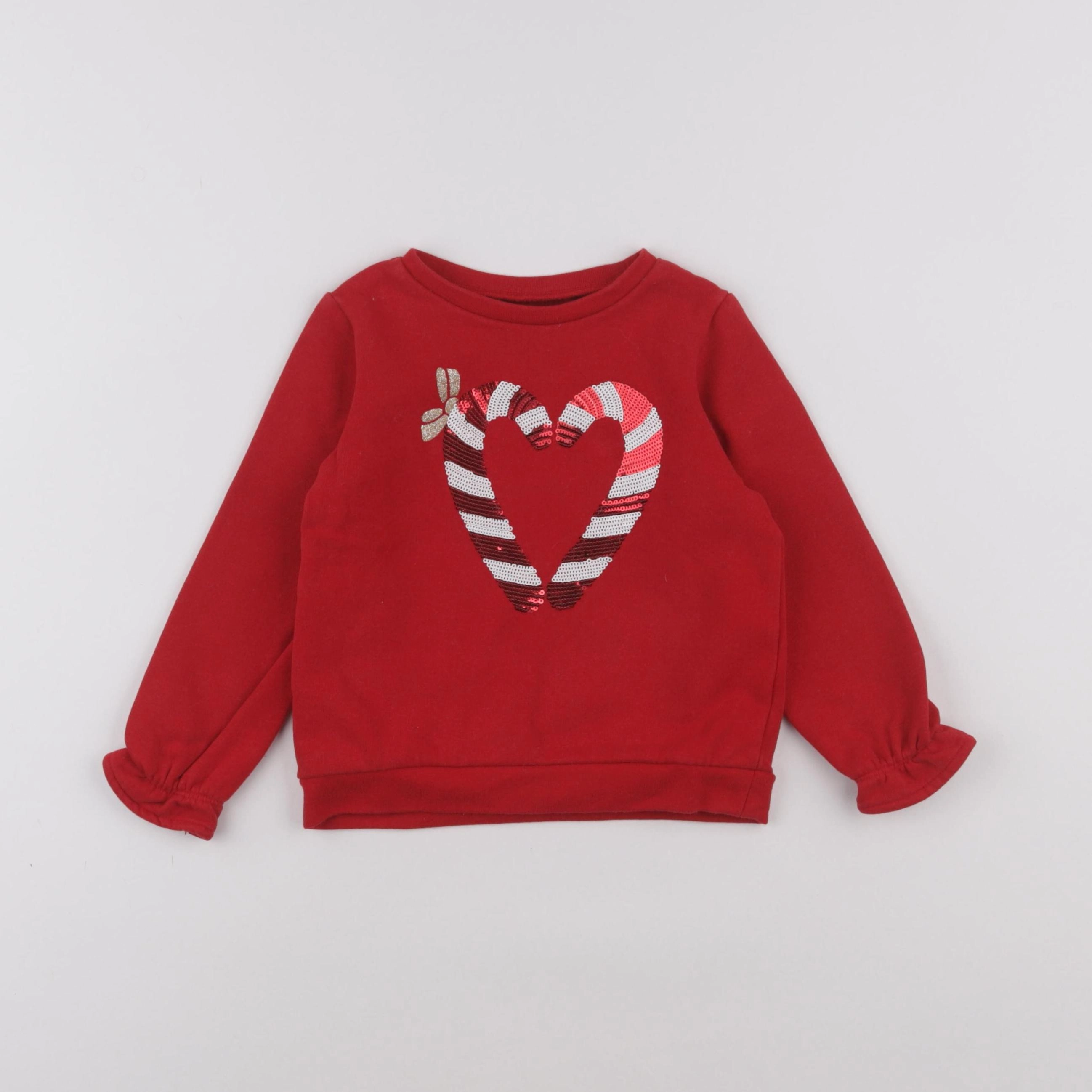 Vertbaudet - sweat rouge - 3 ans