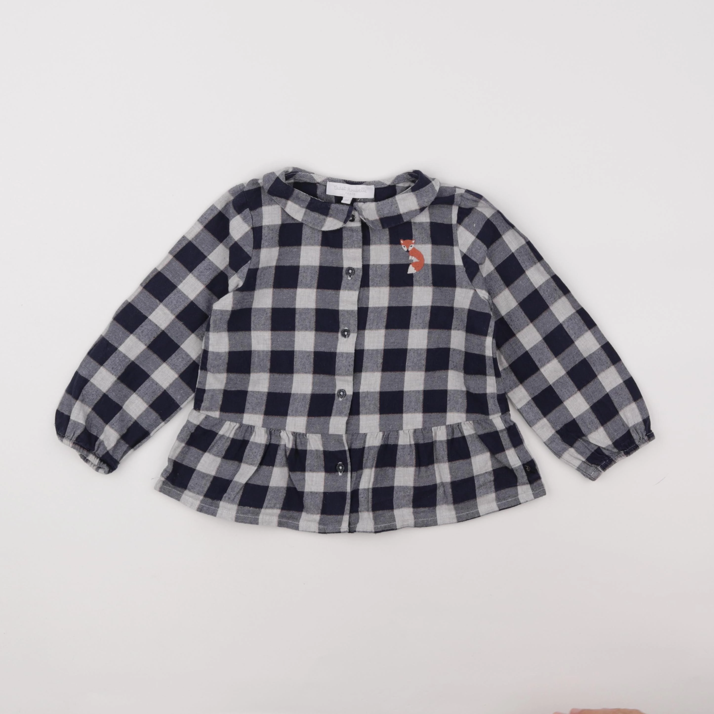 Cadet Rousselle - blouse bleu, gris - 3 ans