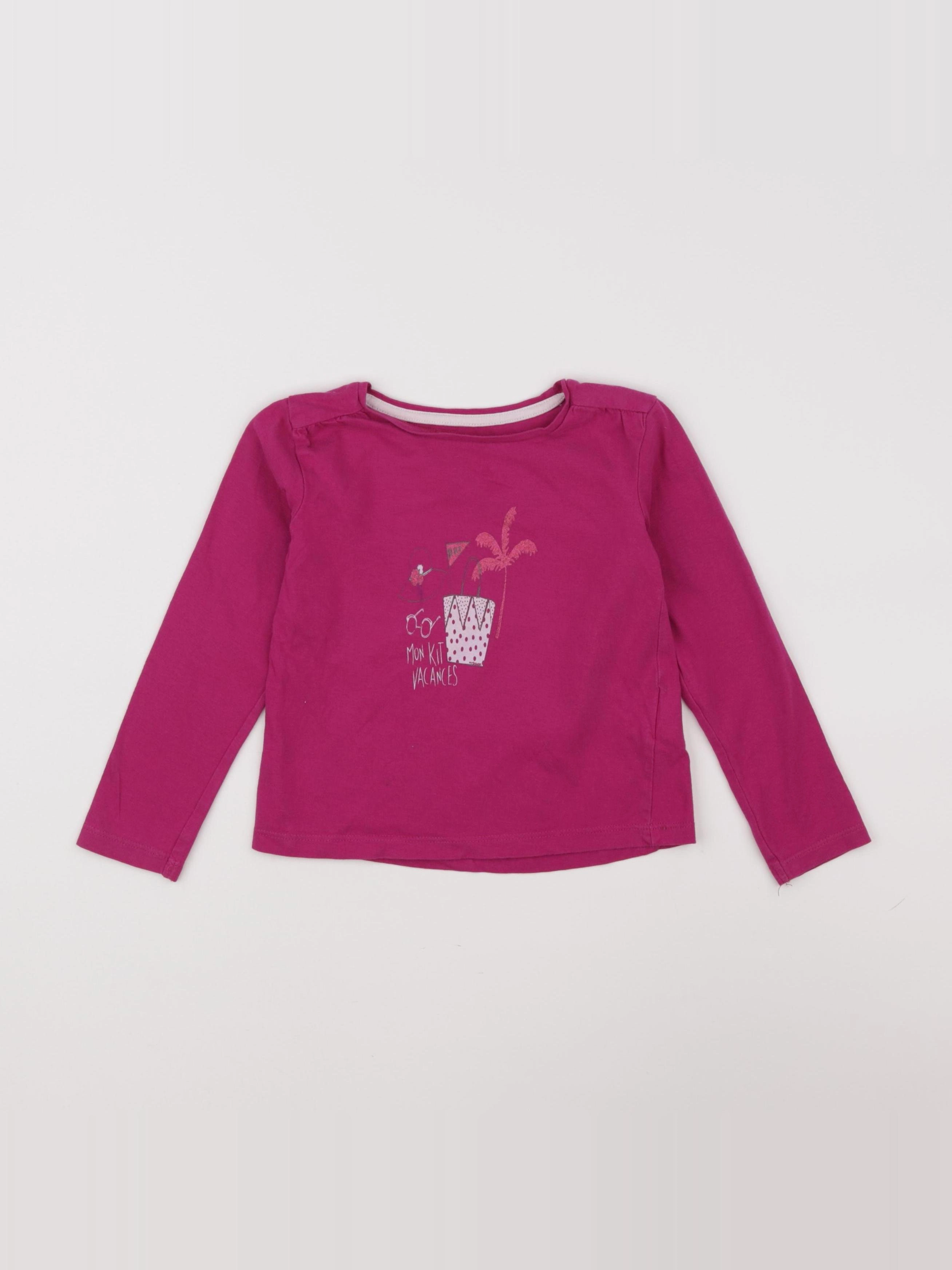 Vertbaudet - tee-shirt rose - 4 ans