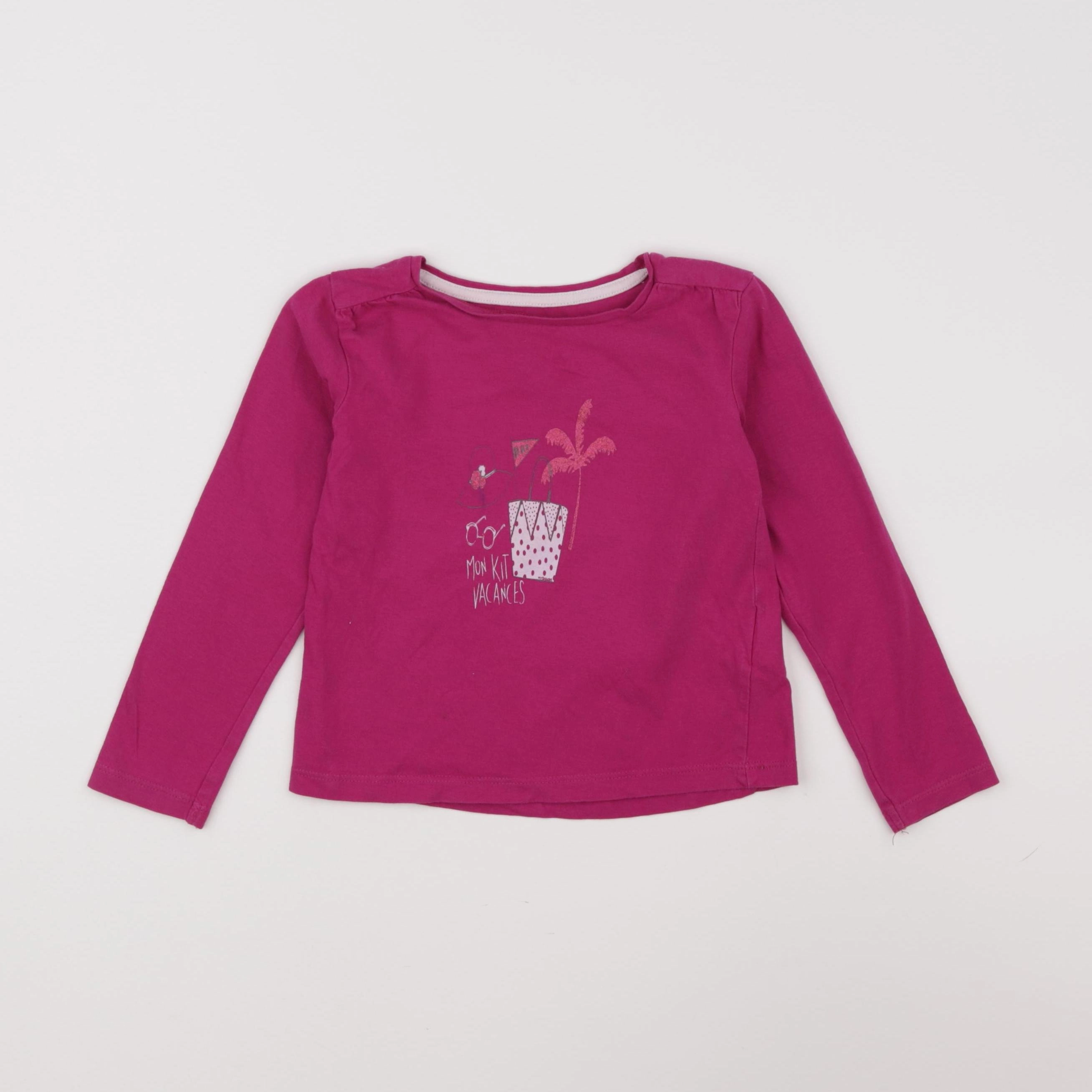 Vertbaudet - tee-shirt rose - 4 ans