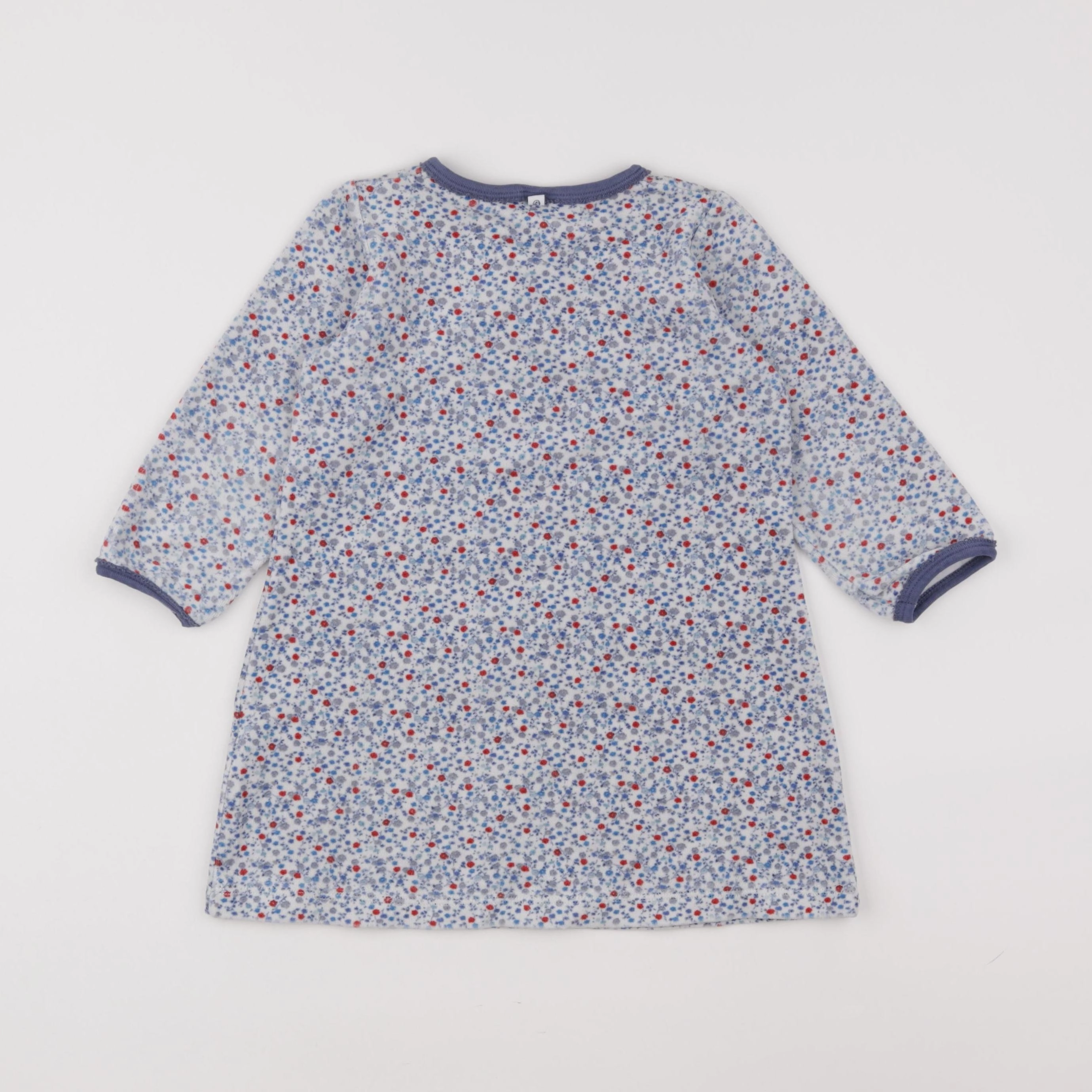 Petit Bateau - chemise de nuit velours blanc - 4 ans