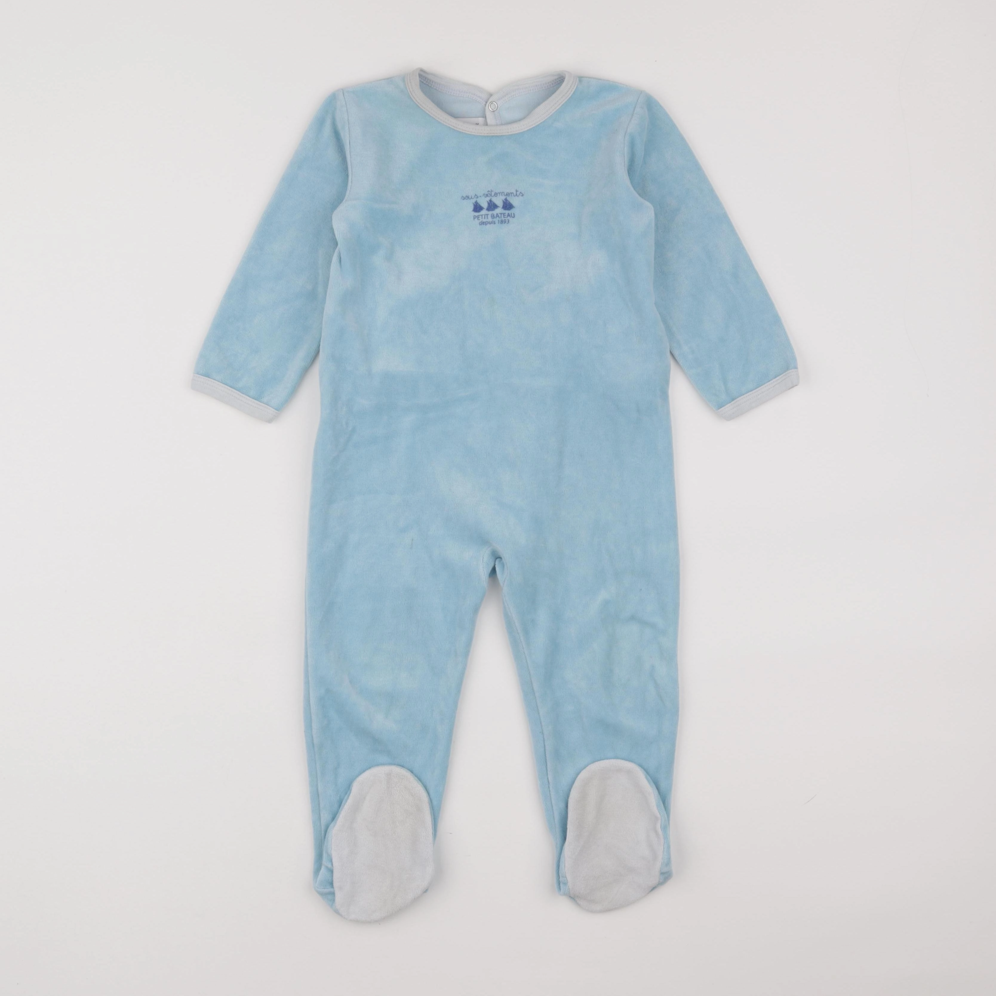 Petit Bateau - pyjama velours bleu - 2 ans