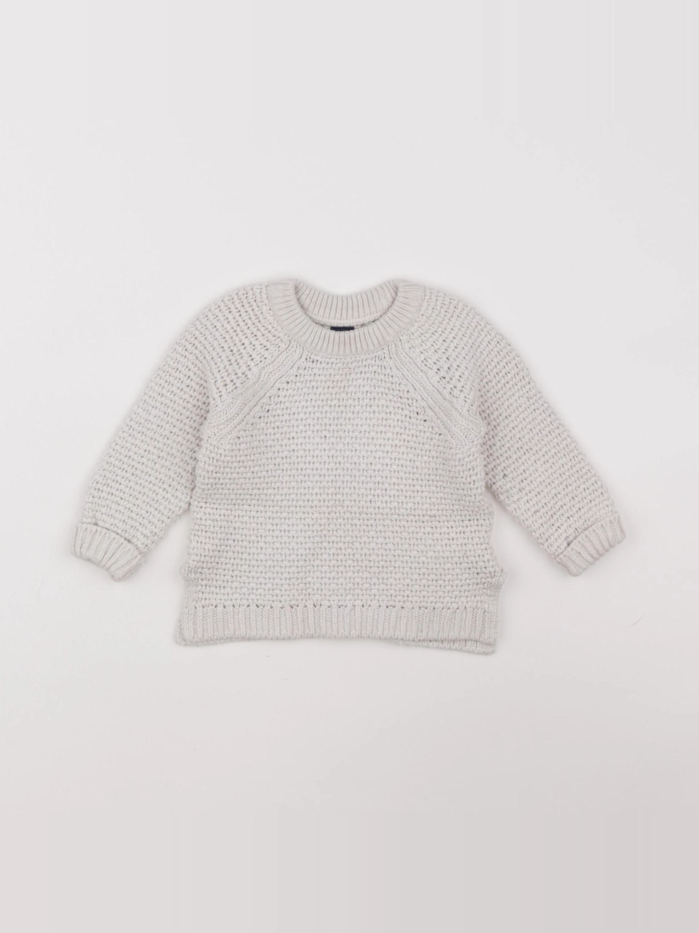 GAP - pull beige, or - 18/24 mois