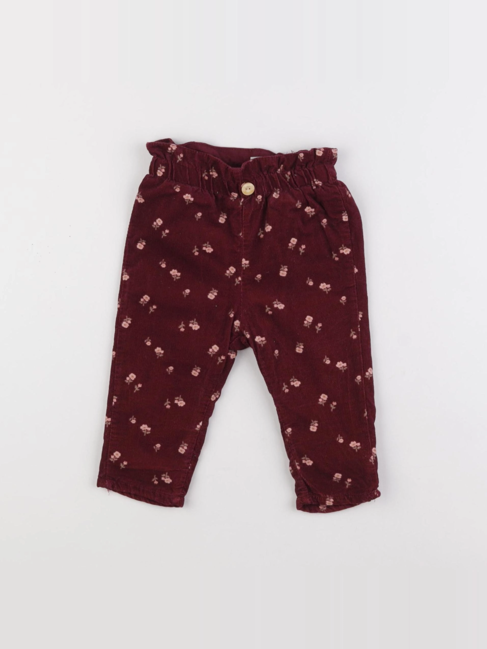 H&M - pantalon doublé rouge - 6 mois