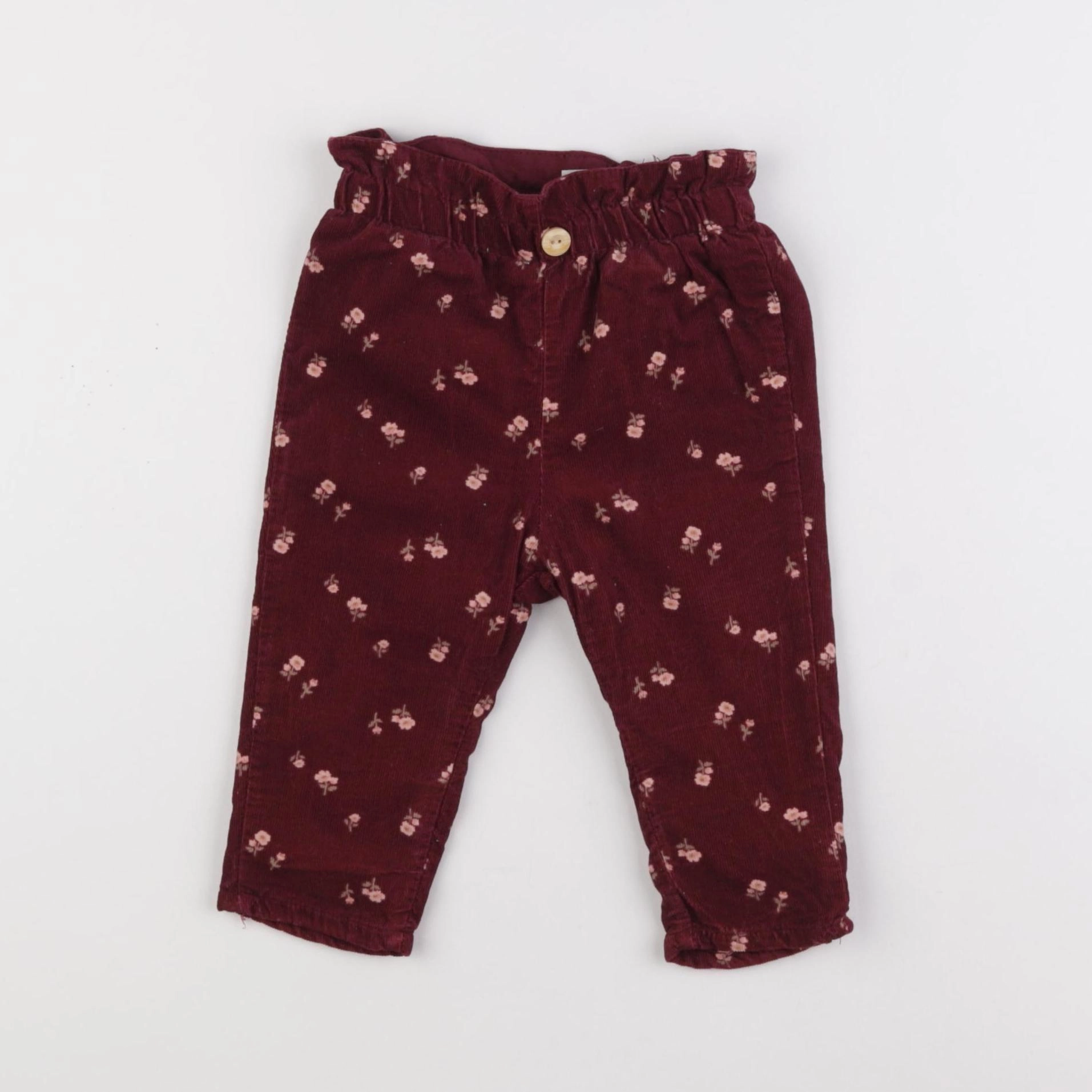 H&M - pantalon doublé rouge - 6 mois