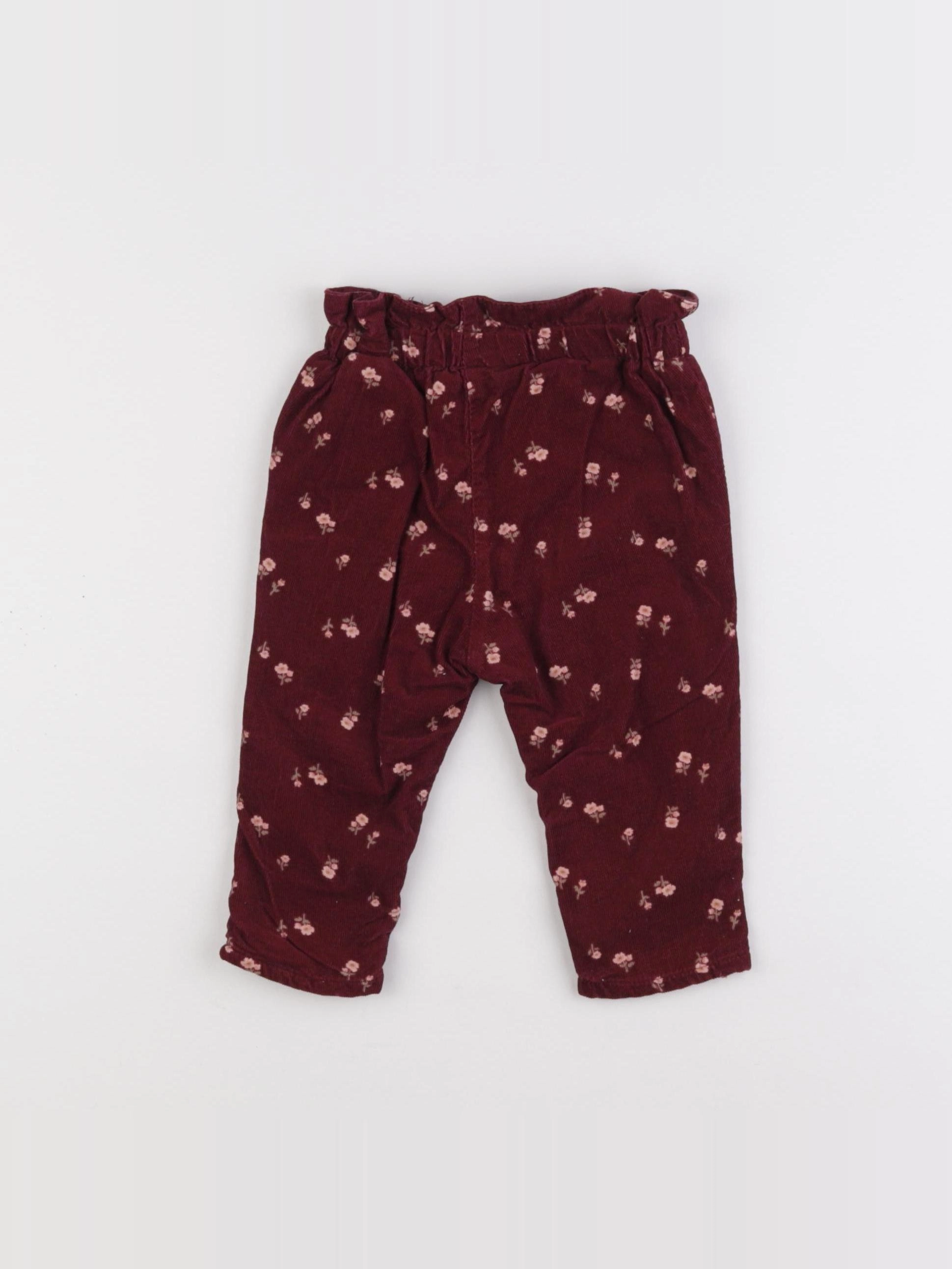 H&M - pantalon doublé rouge - 6 mois