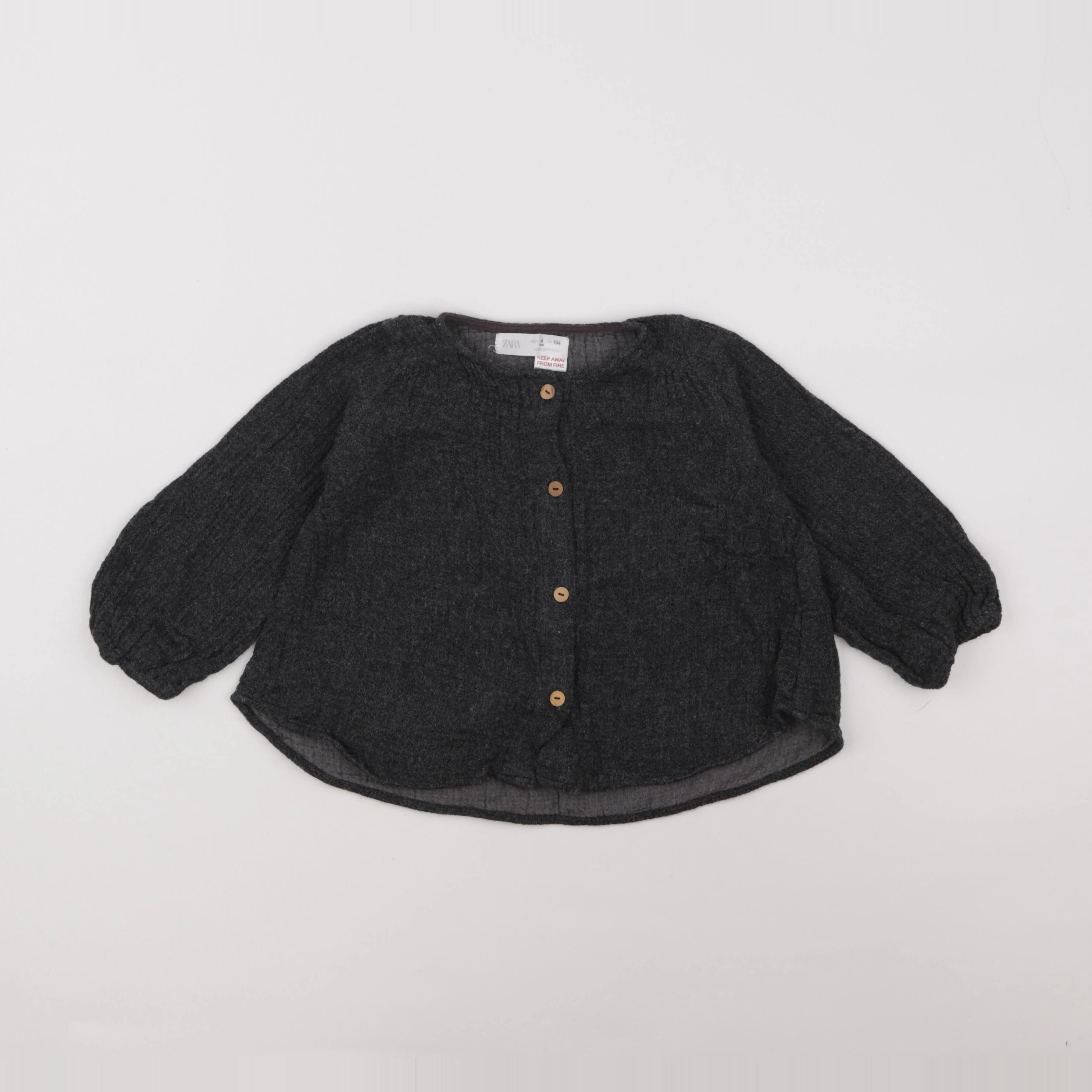 Zara - blouse gris - 3/4 ans