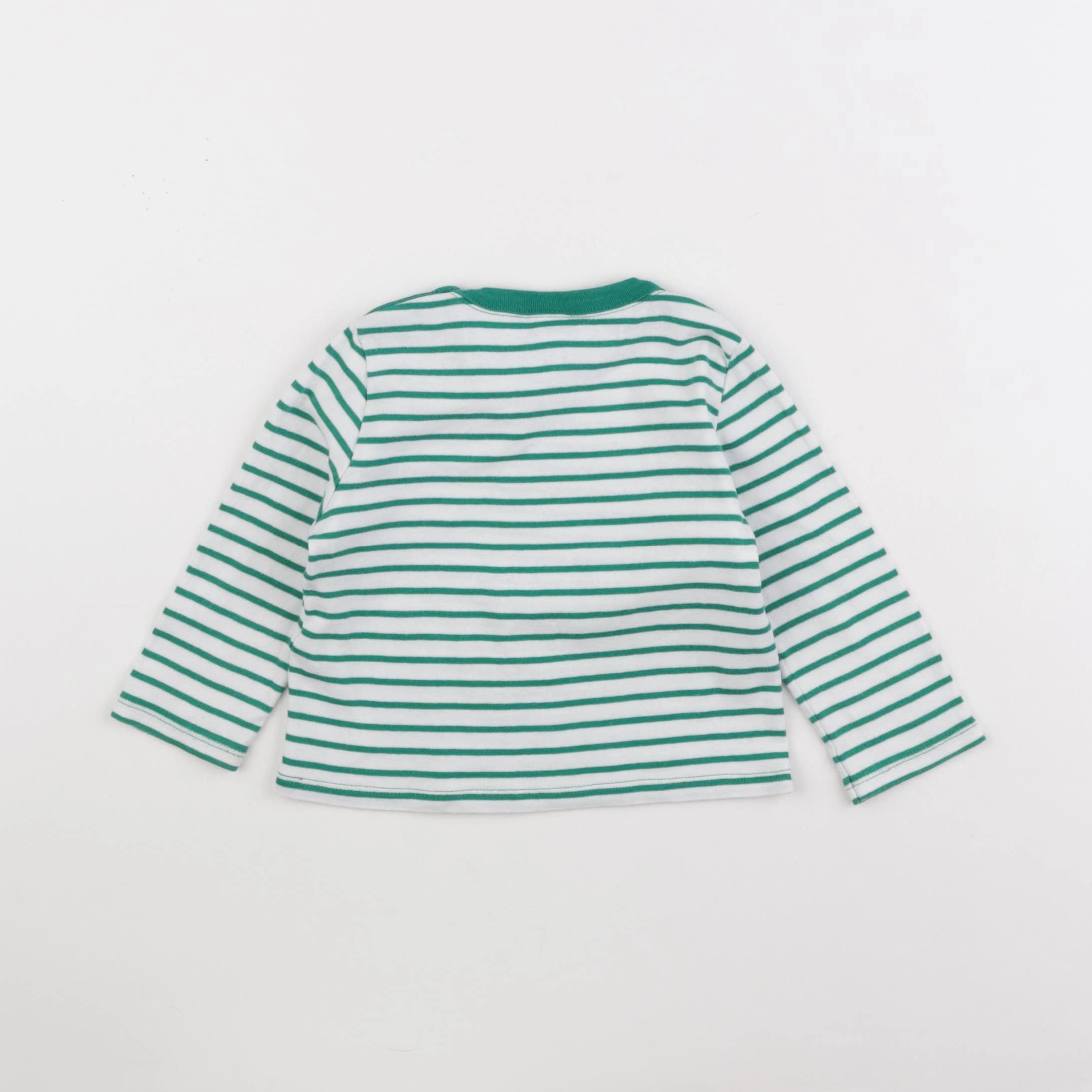 Petit Bateau - tee-shirt blanc, vert - 18 mois