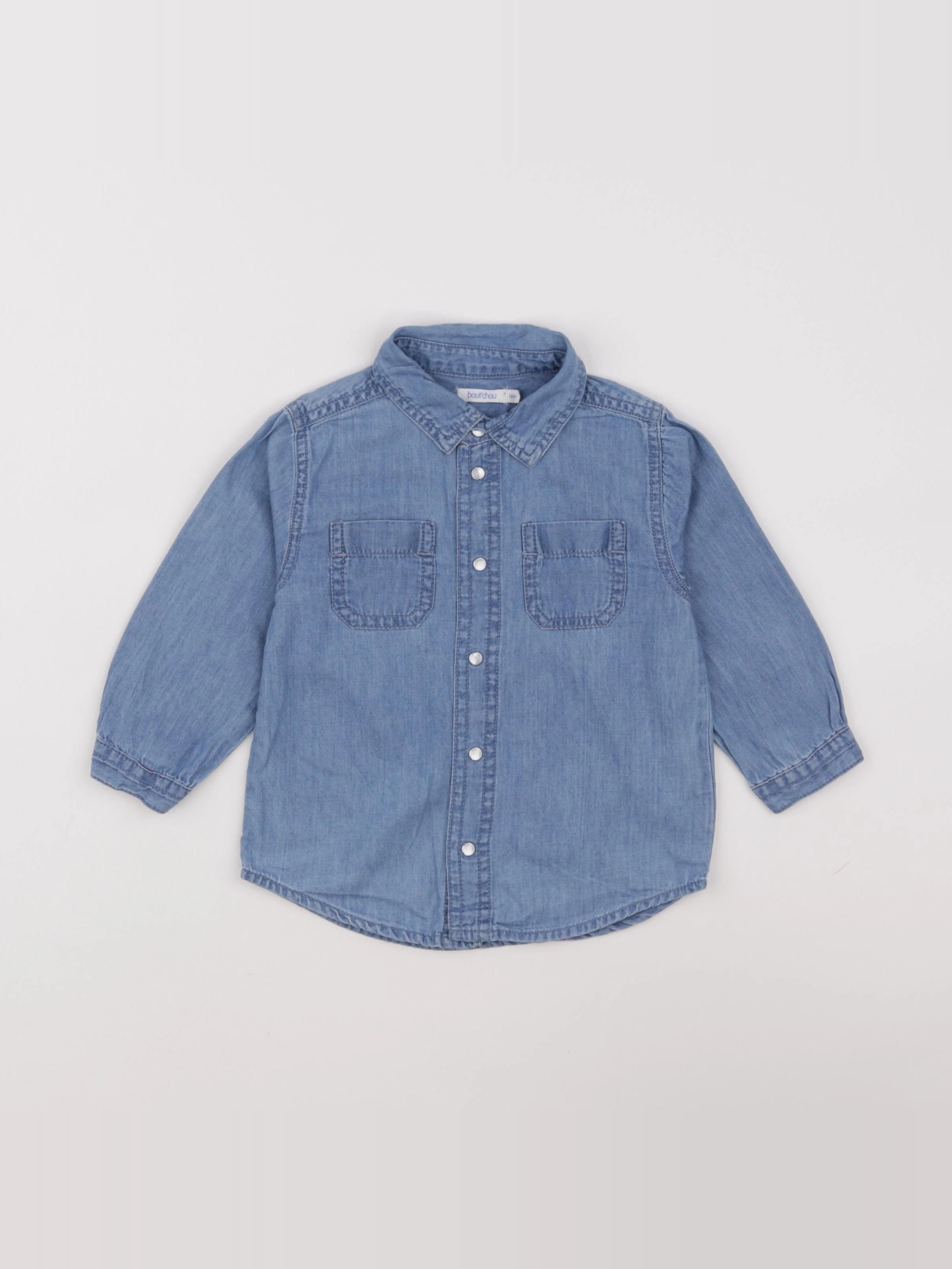 Boutchou - chemise bleu - 18 mois