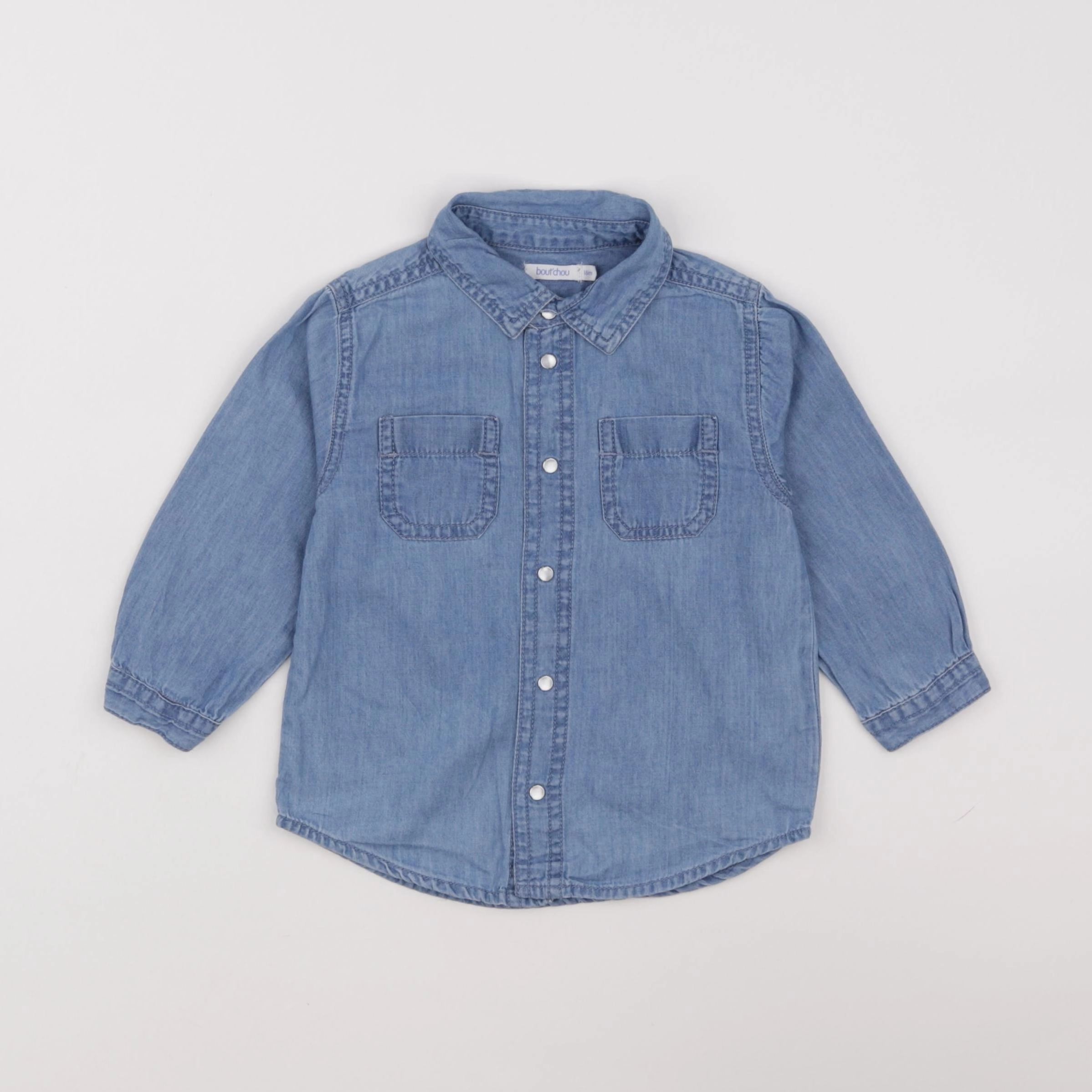 Boutchou - chemise bleu - 18 mois