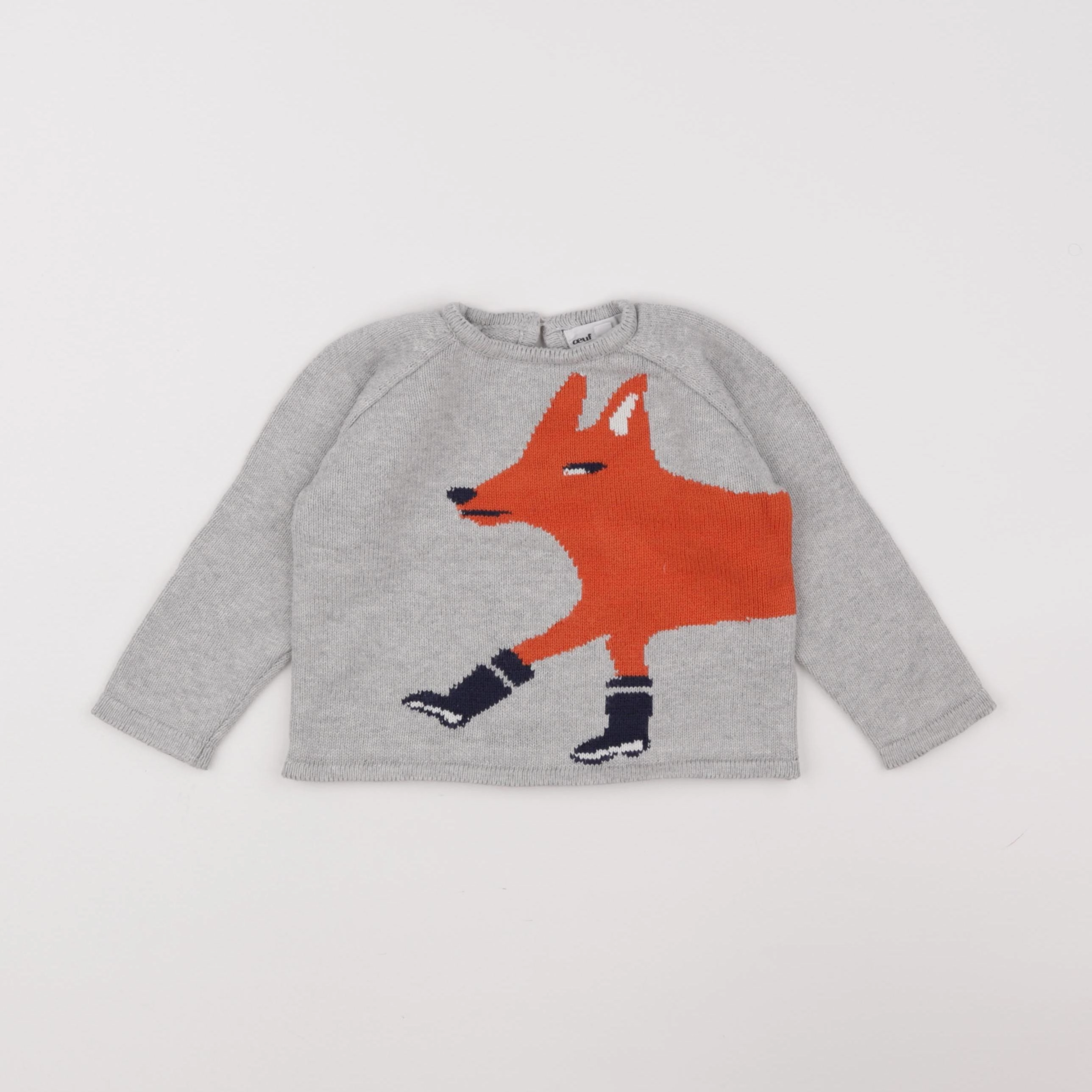 Monoprix - pull gris - 12/18 mois