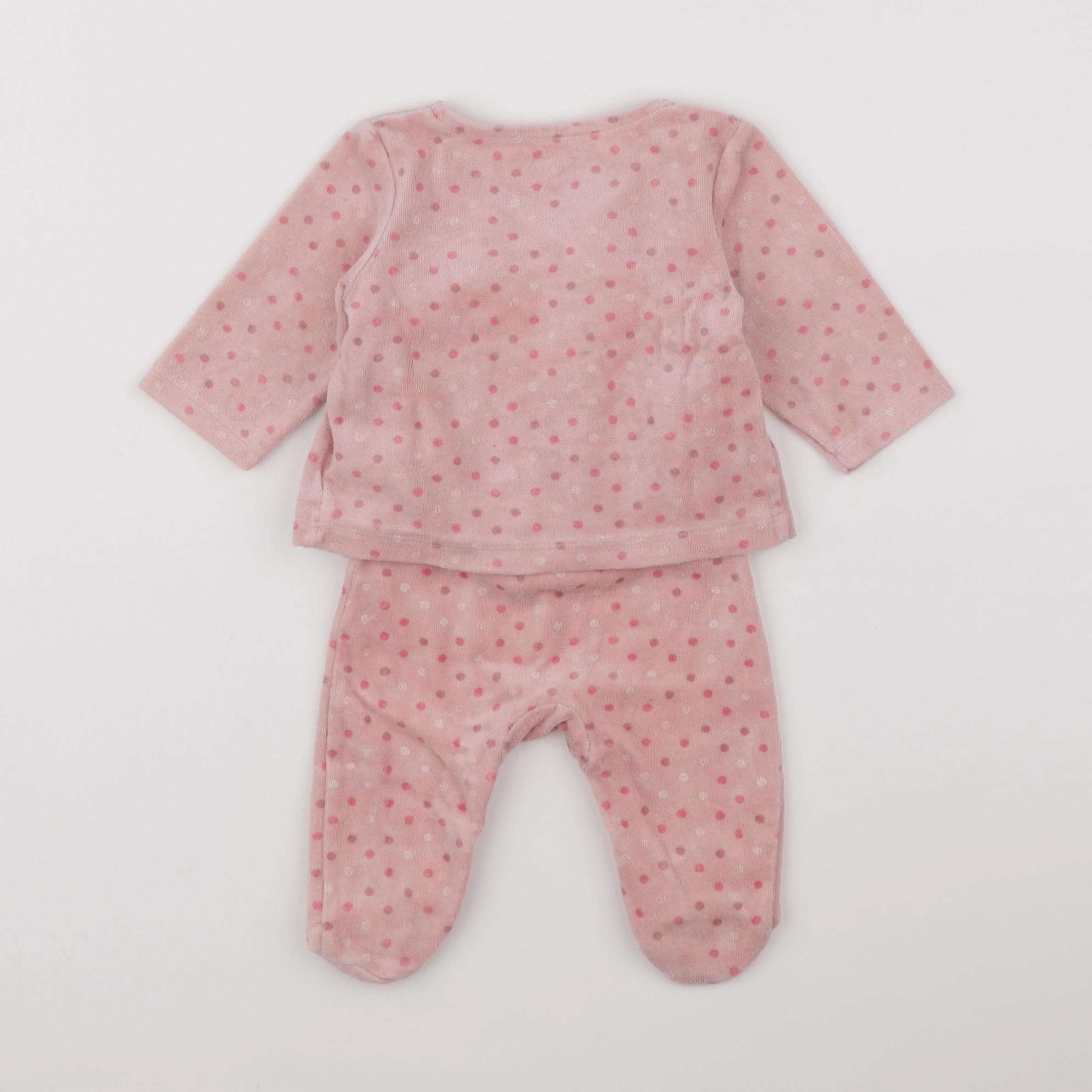 Vertbaudet - pyjama velours rose - 3 mois