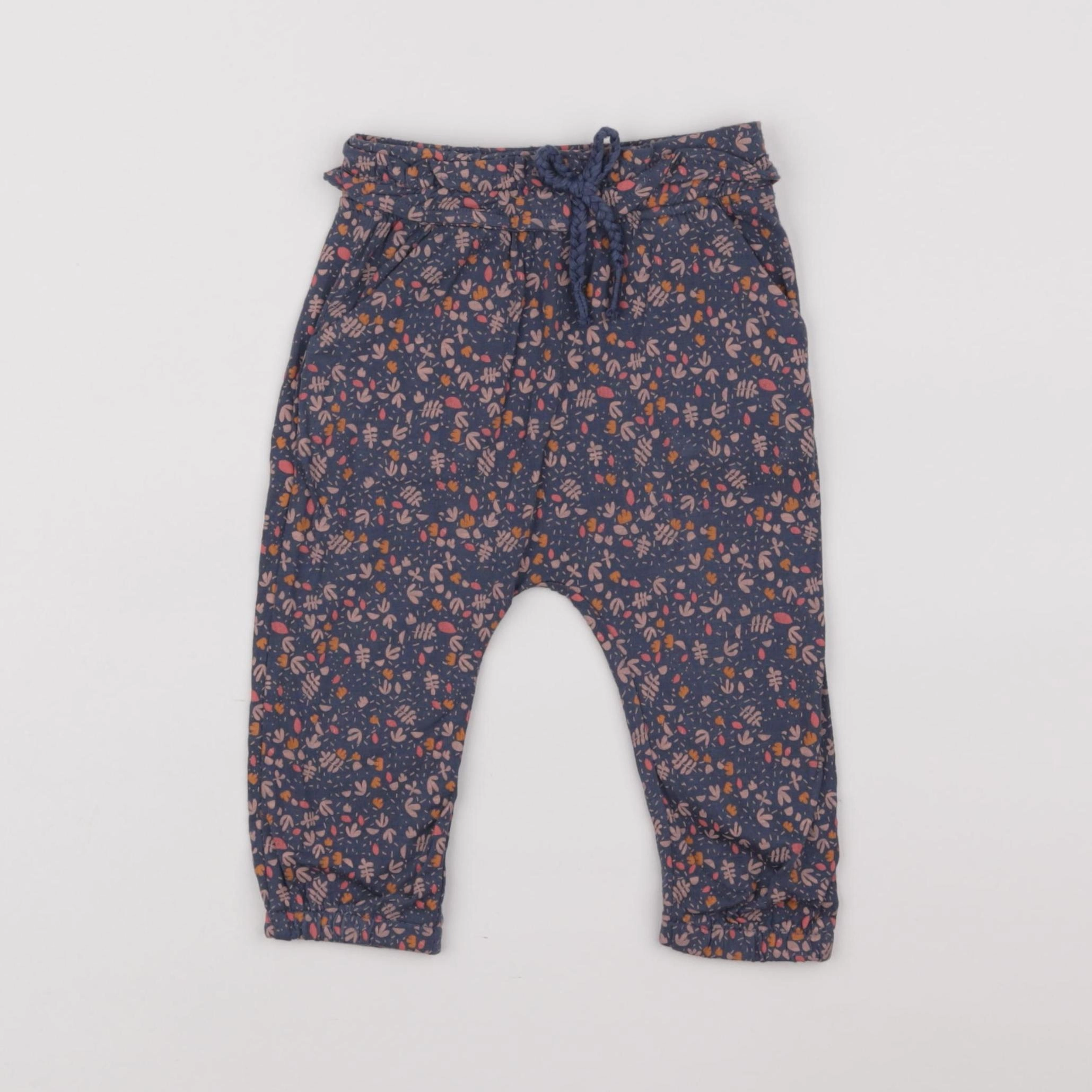 Vertbaudet - pantalon bleu - 12 mois