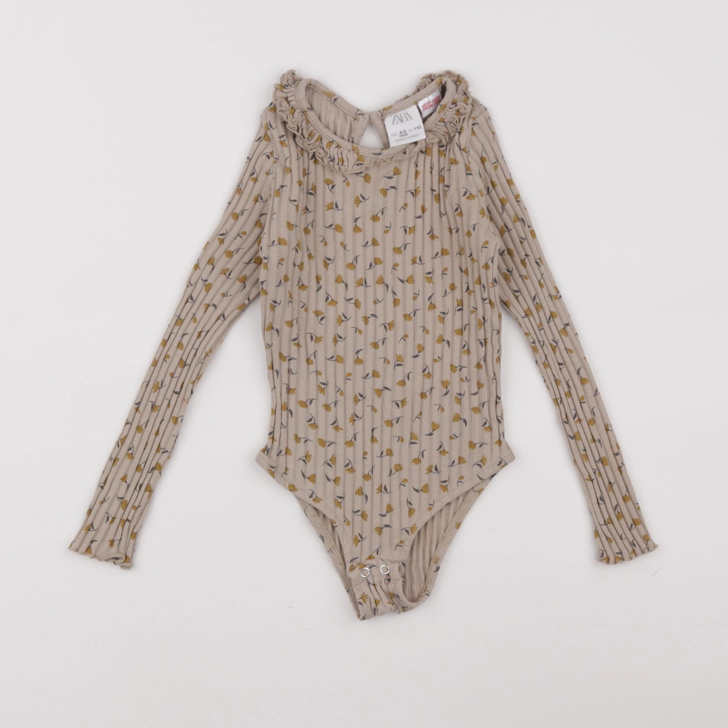 Zara - body à col beige - 4/5 ans