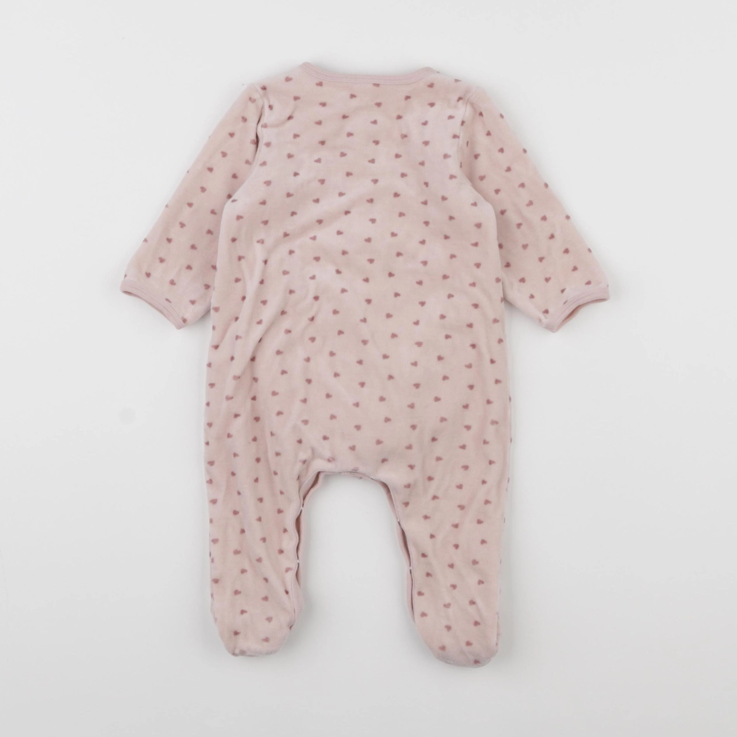 Petit Bateau - pyjama velours rose - 12 mois