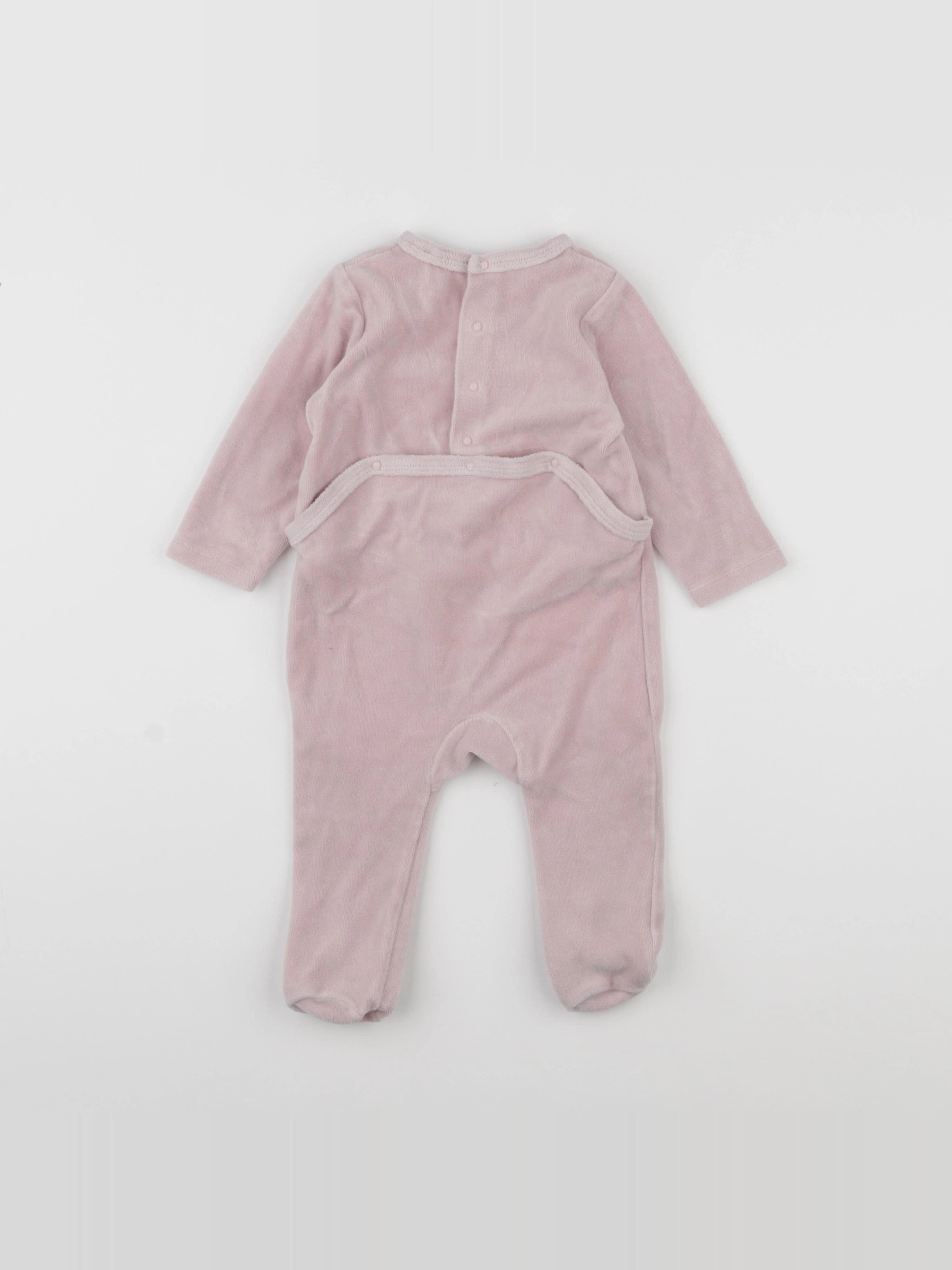 Boutchou - pyjama velours rose - 9 mois