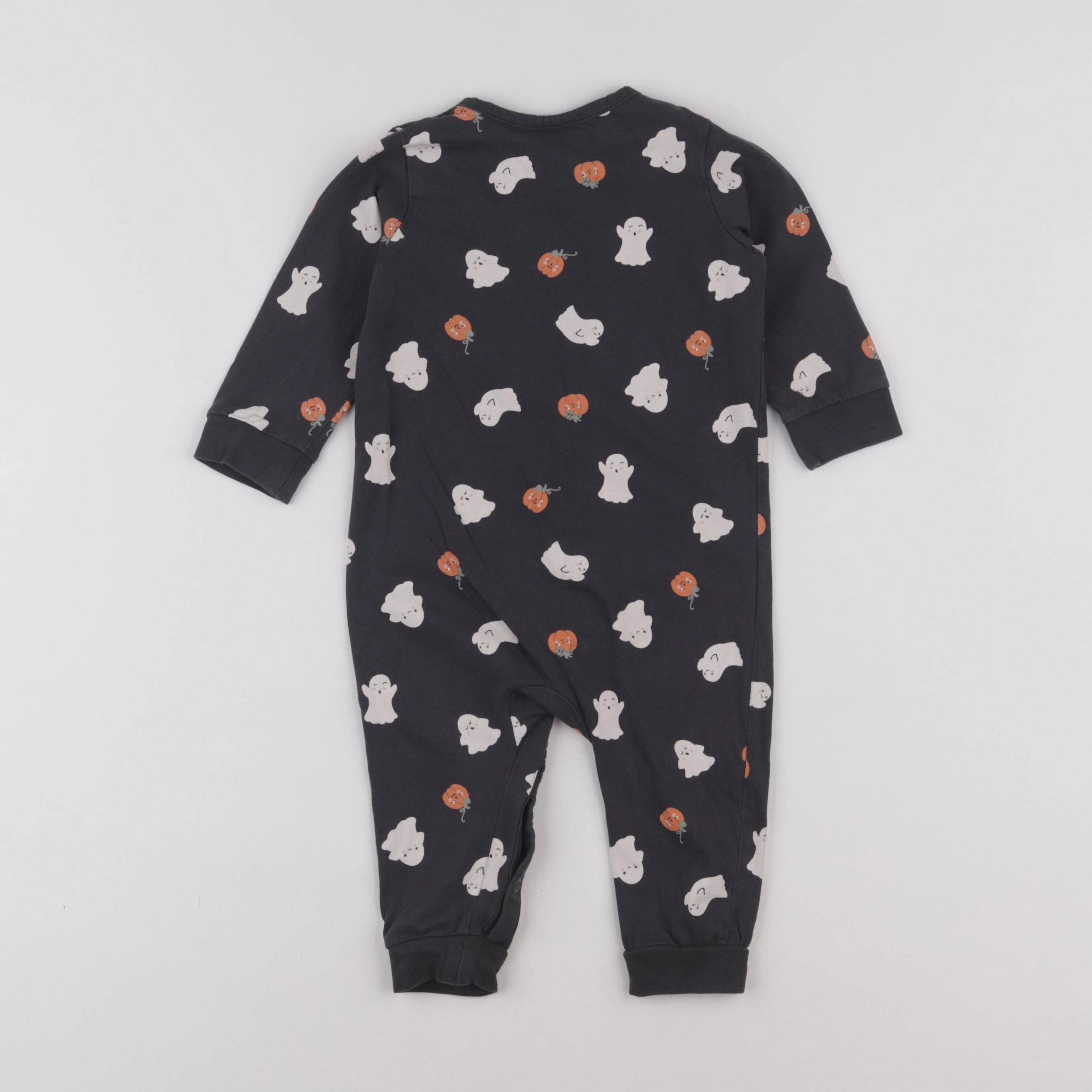 H&M - combinaison coton gris - 6/9 mois