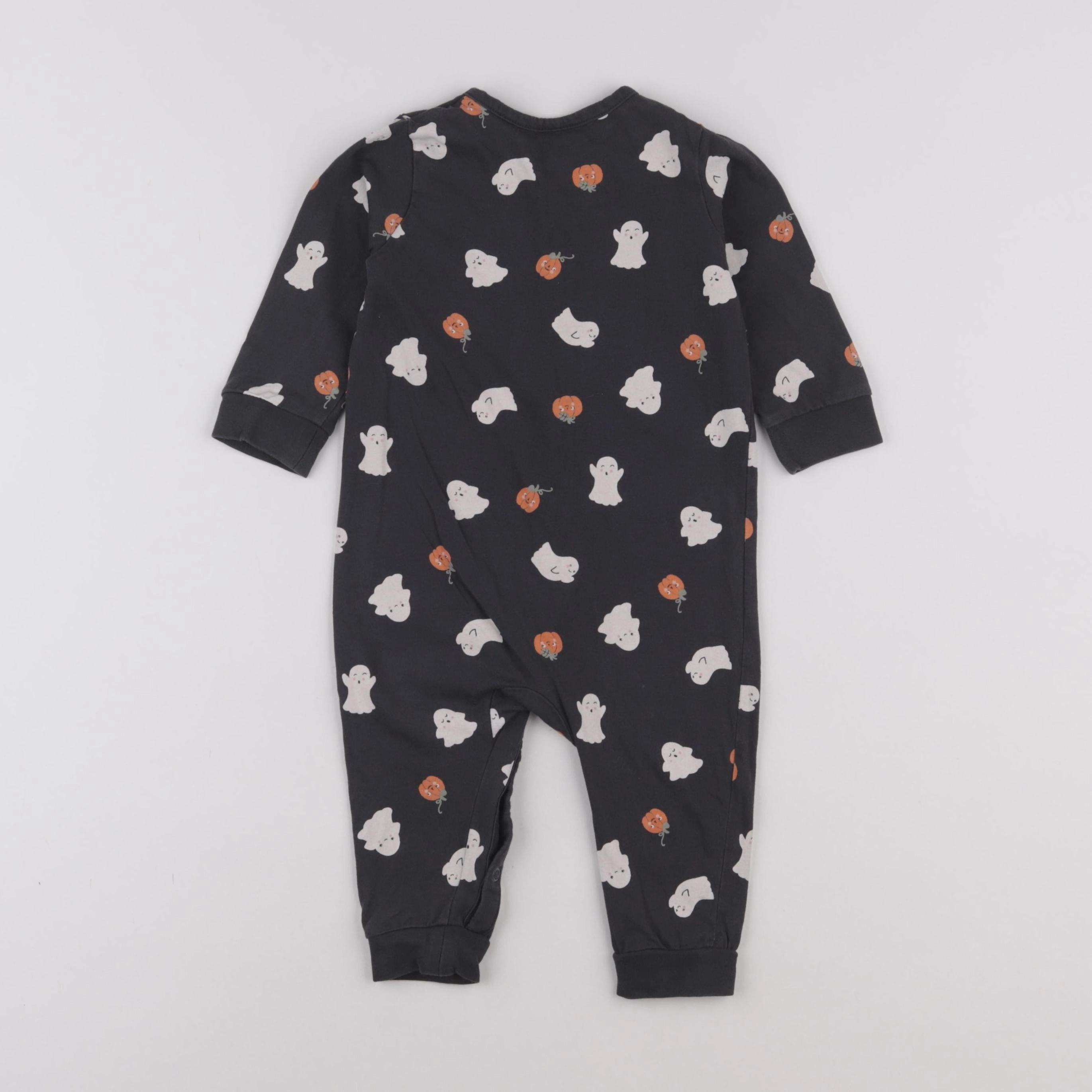 H&M - combinaison coton gris - 6/9 mois