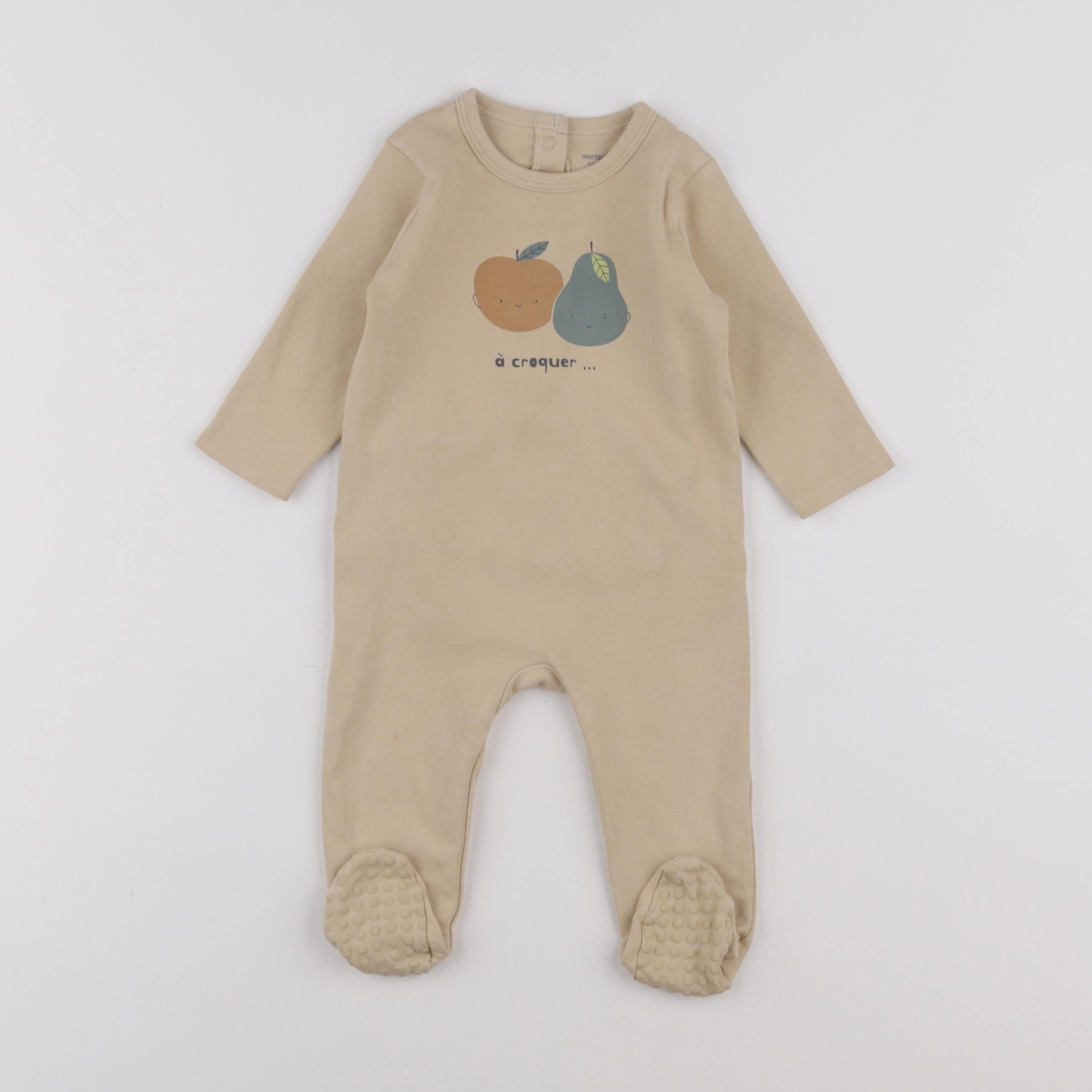 Vertbaudet - pyjama coton beige - 9 mois