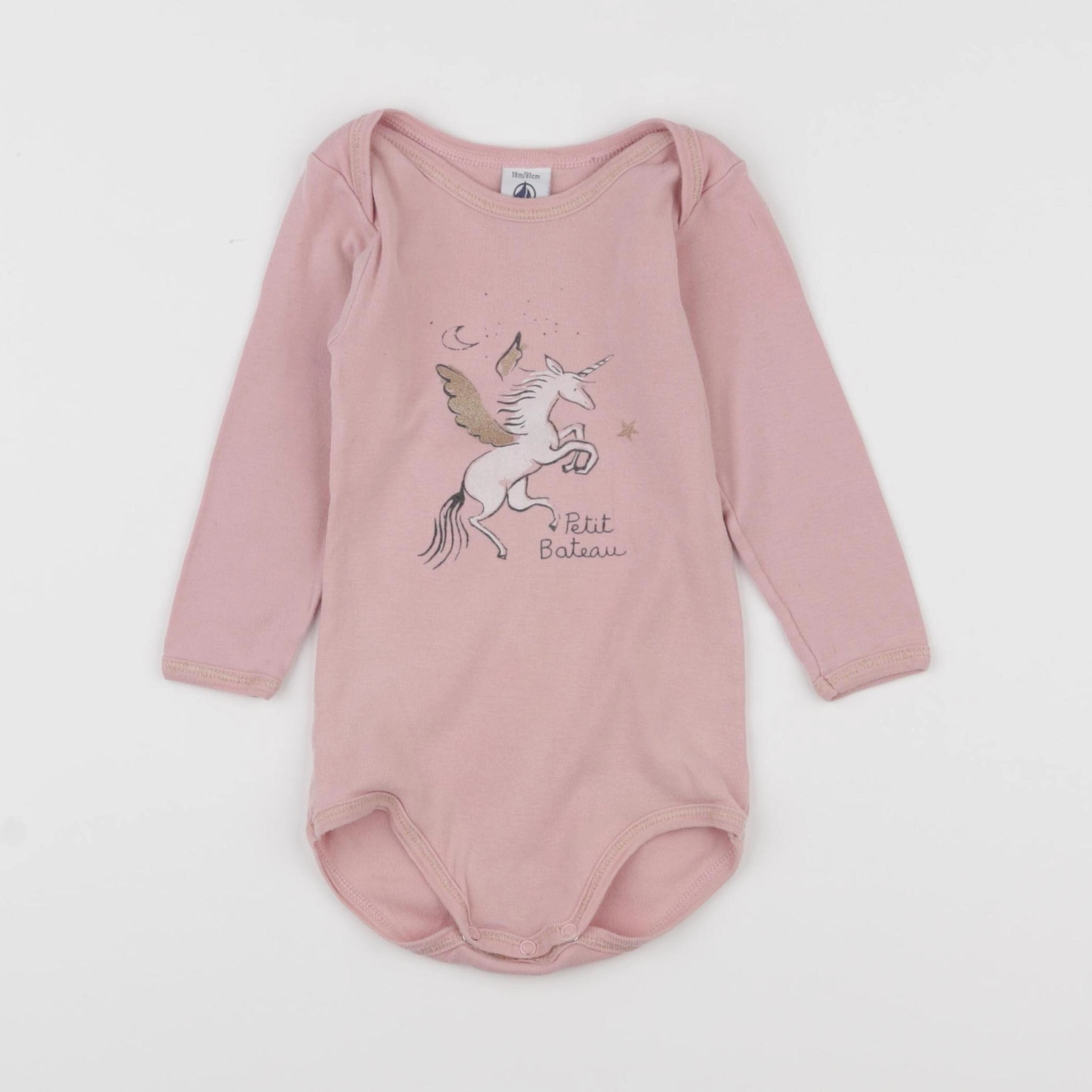 Petit Bateau - body rose - 18 mois