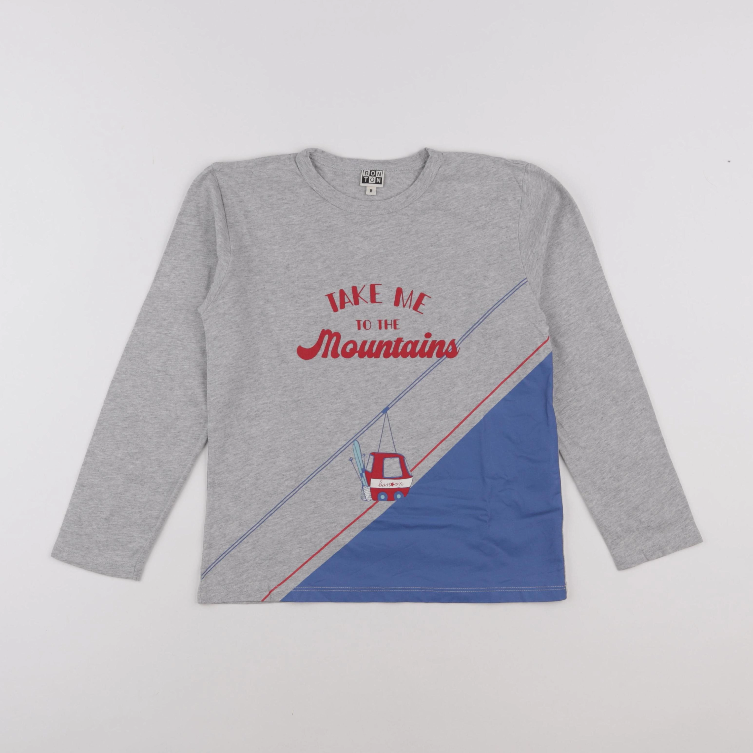 Bonton - tee-shirt gris - 8 ans