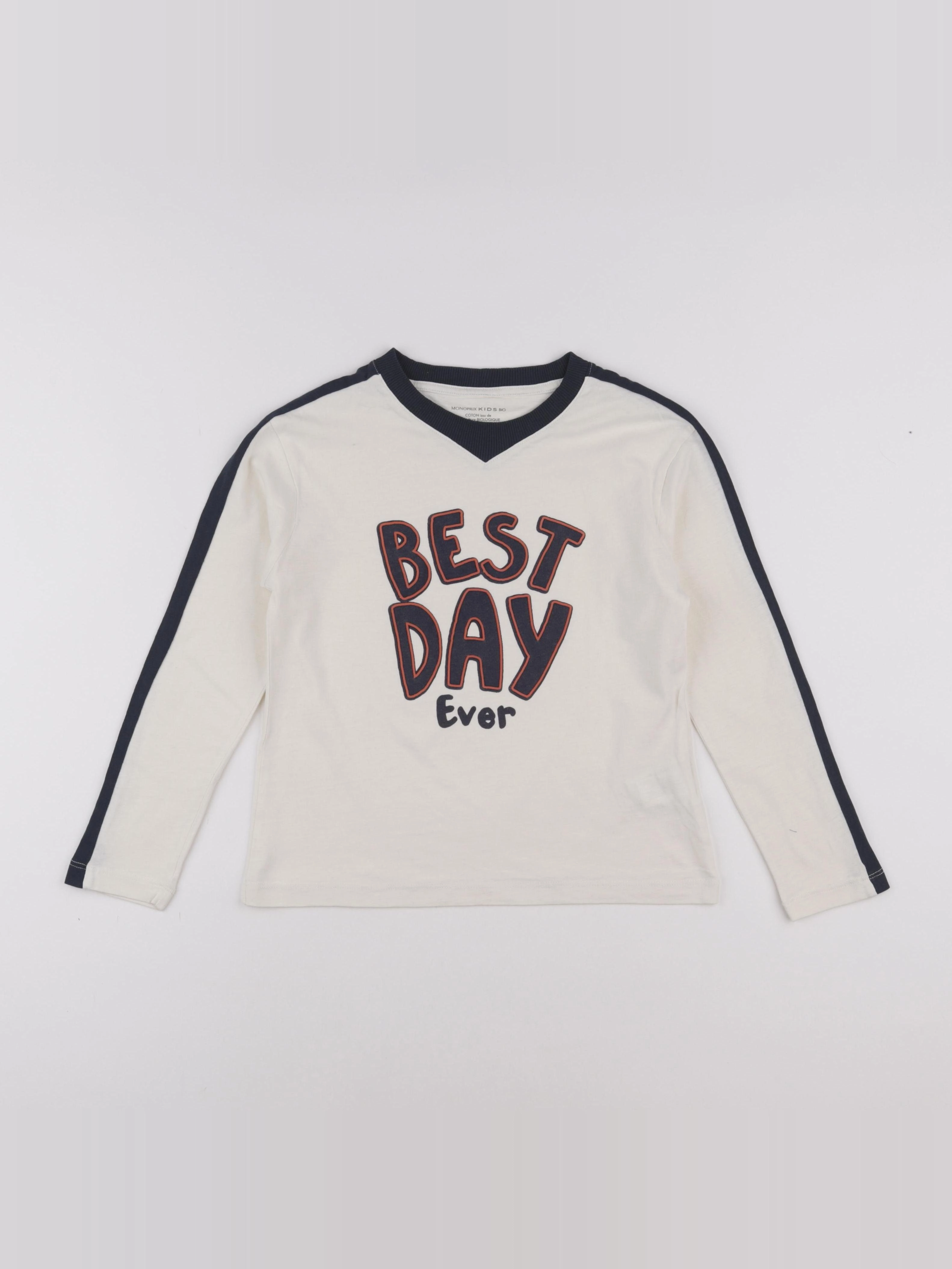 Monoprix - tee-shirt beige - 8 ans