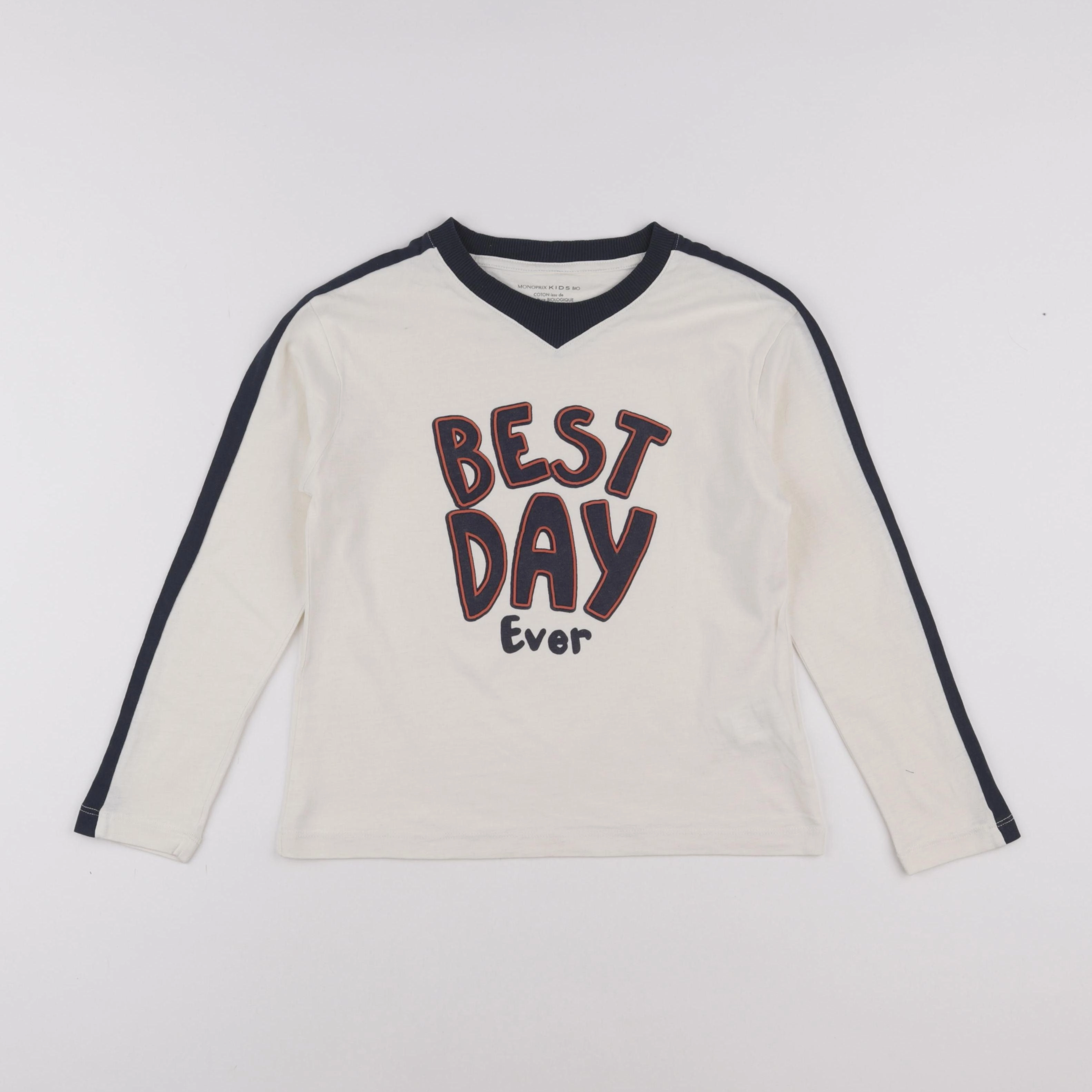 Monoprix - tee-shirt beige - 8 ans