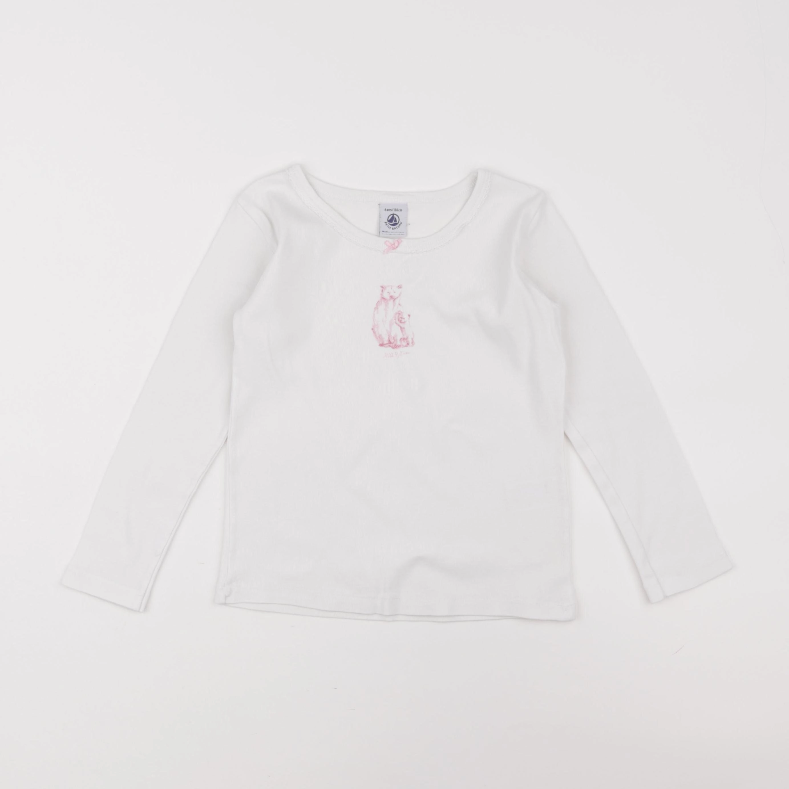 Petit Bateau - maillot de corps blanc - 6 ans