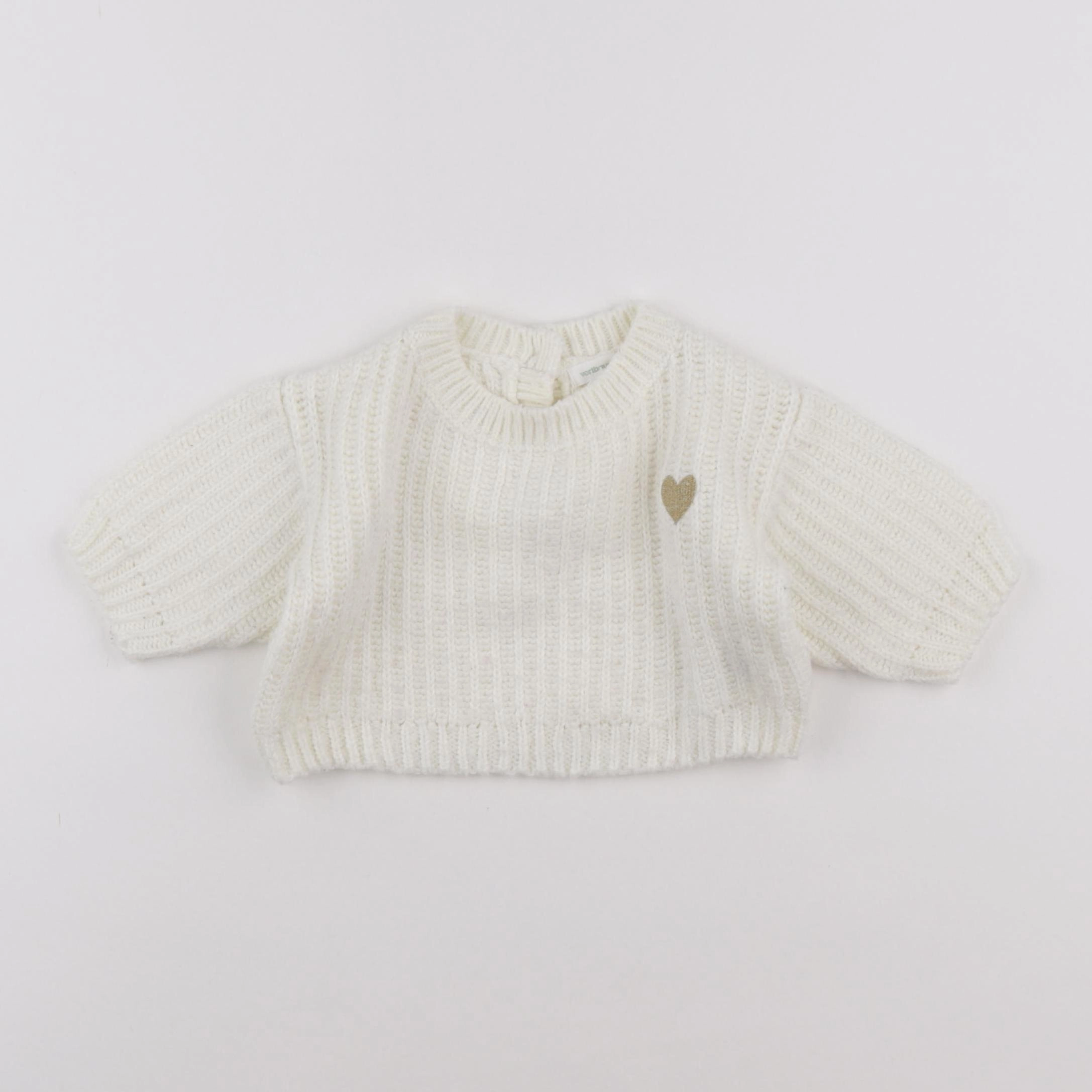 Vertbaudet - pull beige - 3 mois